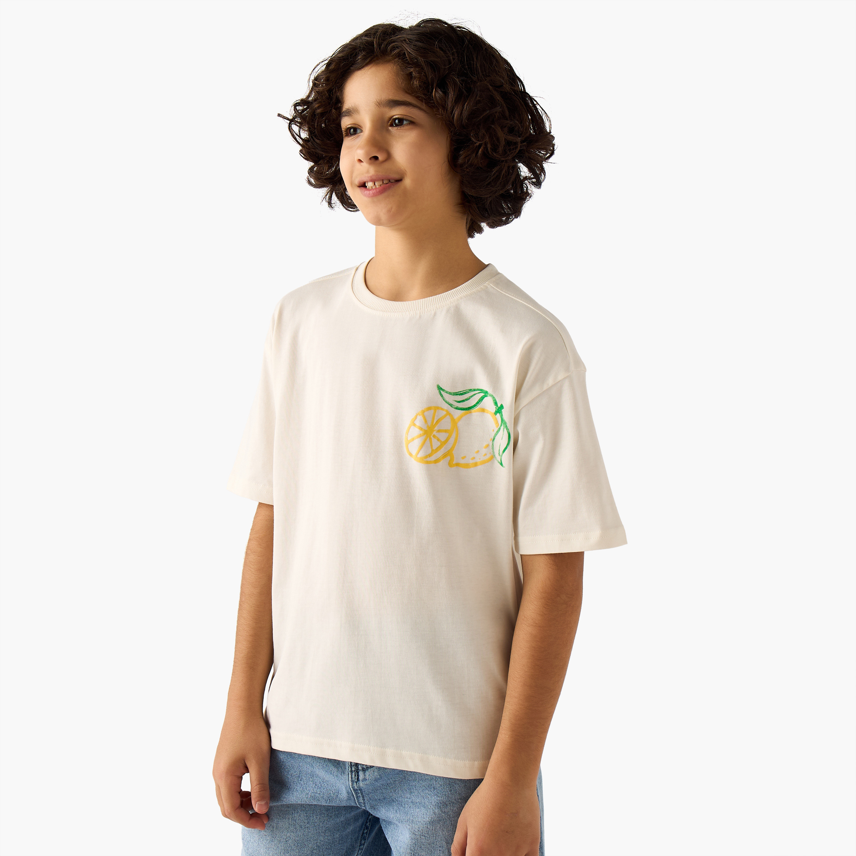 Juniors Crew Neck Short Sleeves T-shirt with Graphic Print-boys-clothing-tshirtsandpolos-image-1