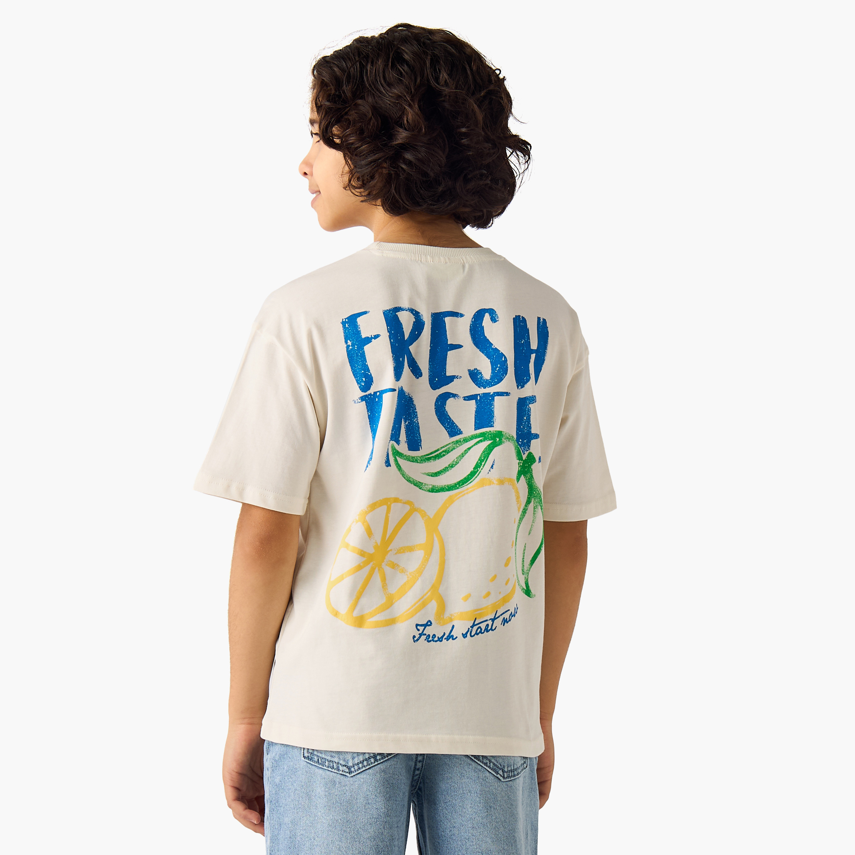 Juniors Crew Neck Short Sleeves T-shirt with Graphic Print-boys-clothing-tshirtsandpolos-image-3