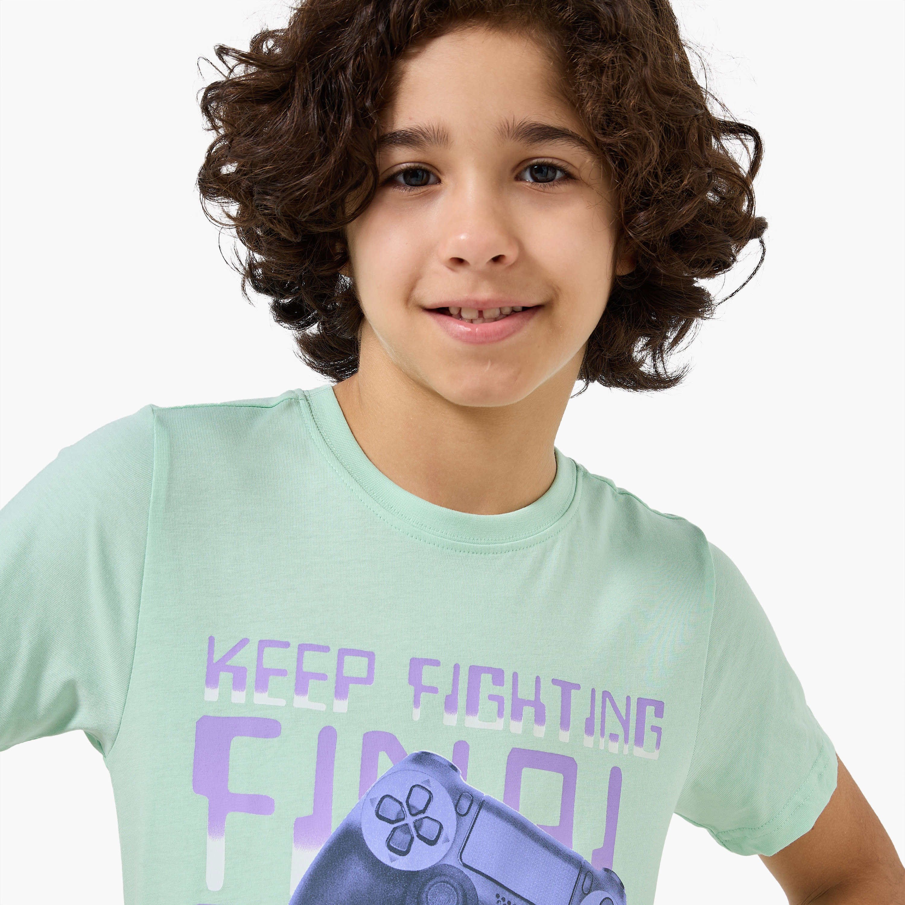 Juniors Crew Neck Short Sleeves T-shirt with Game Print-promo_babyshop_Buy2for30_KSA130526-image-4