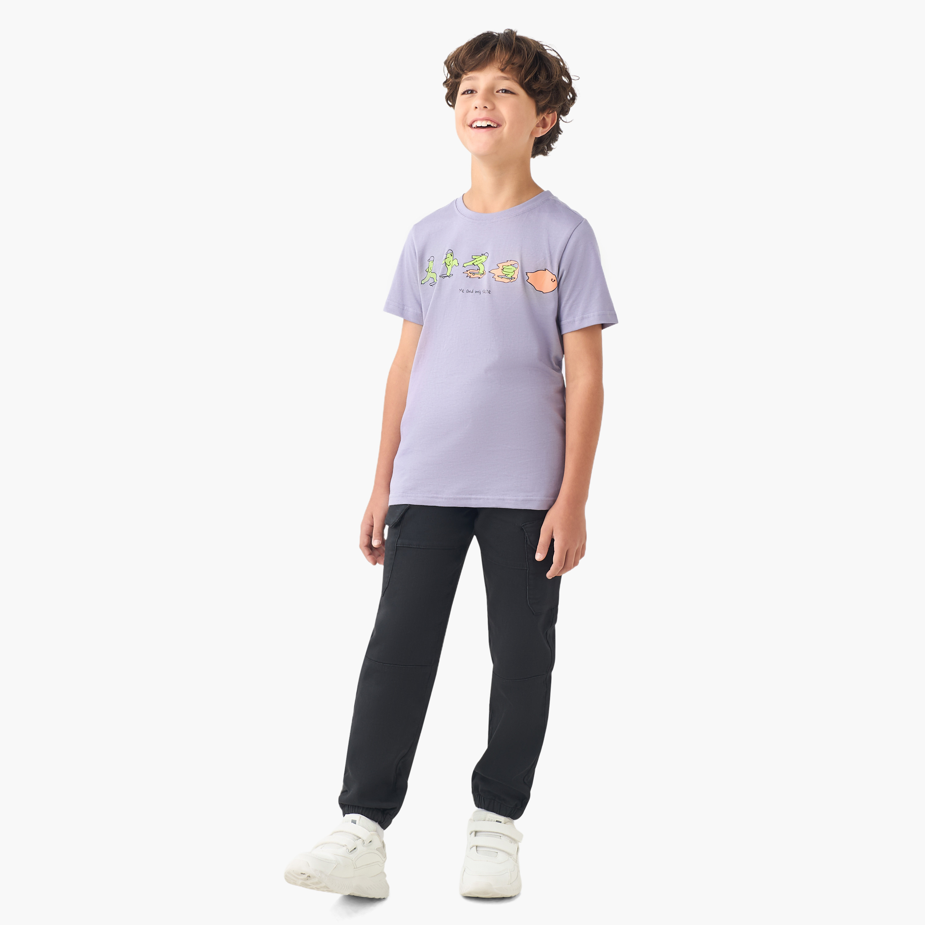 Juniors Crew Neck Short Sleeves T-shirt with Graphic Print-promo_babyshop_Buy2for30_KSA130526-image-2