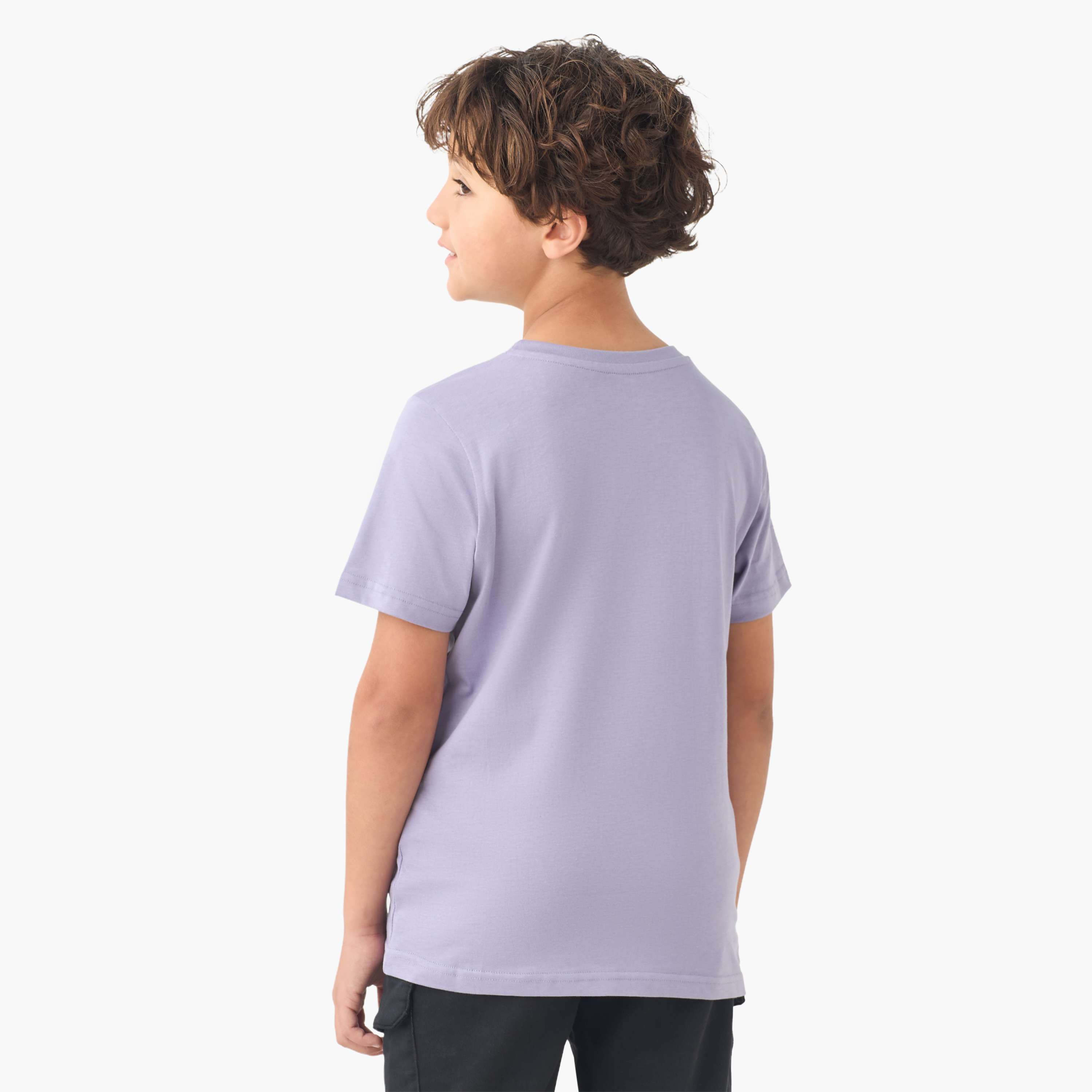 Juniors Crew Neck Short Sleeves T-shirt with Graphic Print-promo_babyshop_Buy2for30_KSA130526-image-3