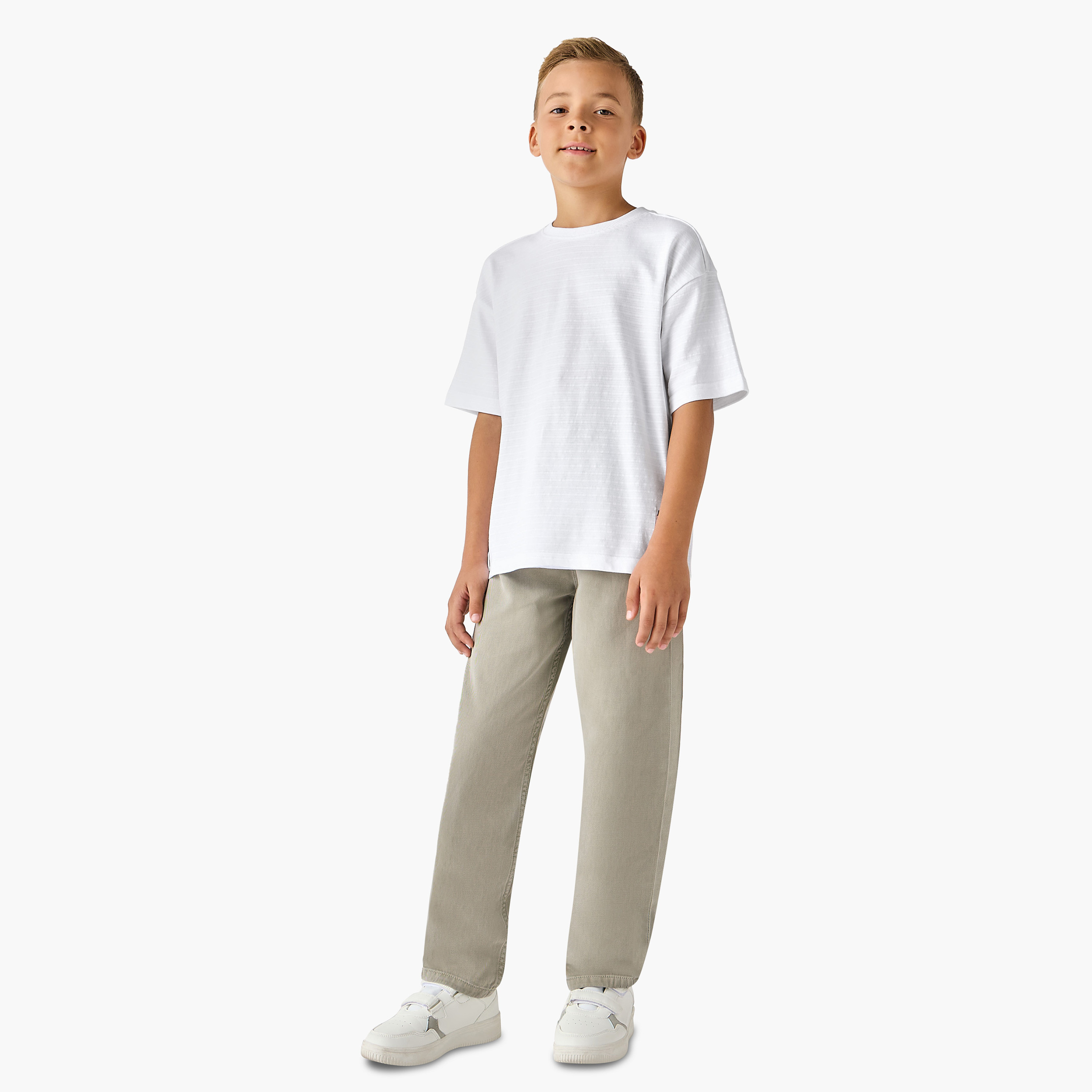 Juniors Crew Neck Short Sleeves T-shirt with Texture-boys-clothing-tshirtsandpolos-image-2