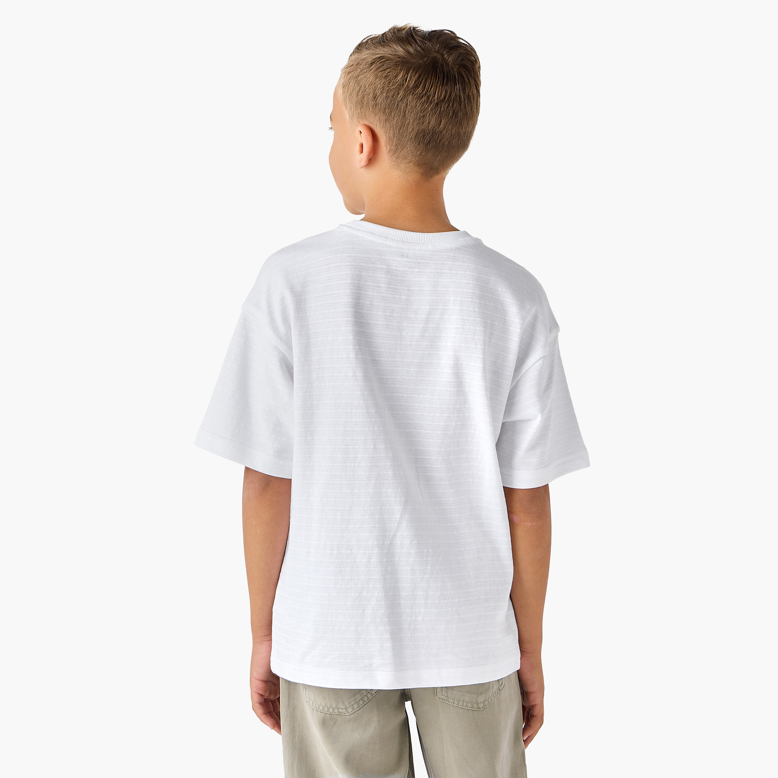 Juniors Crew Neck Short Sleeves T-shirt with Texture-boys-clothing-tshirtsandpolos-image-3