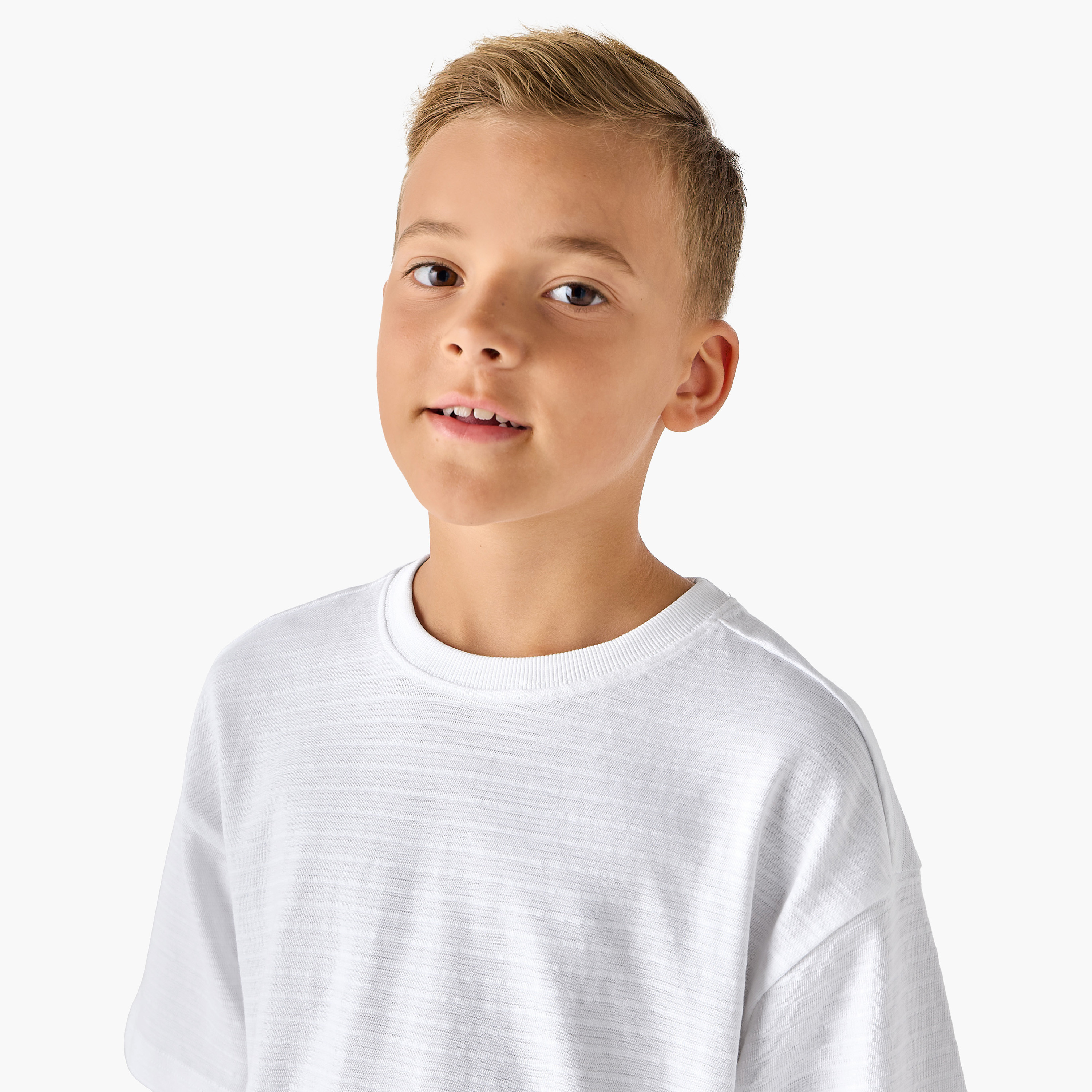 Juniors Crew Neck Short Sleeves T-shirt with Texture-boys-clothing-tshirtsandpolos-image-4
