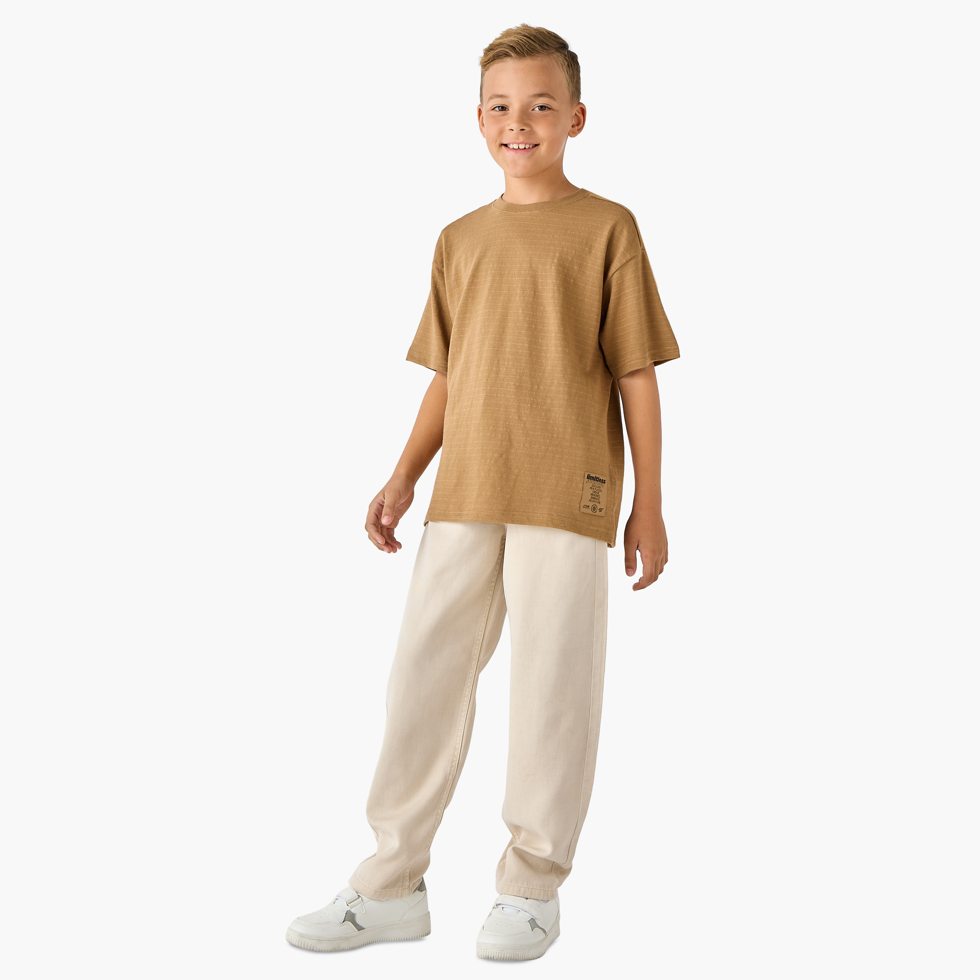 Juniors Crew Neck Short Sleeves T-shirt with Patch Applique-boys-clothing-tshirtsandpolos-image-2