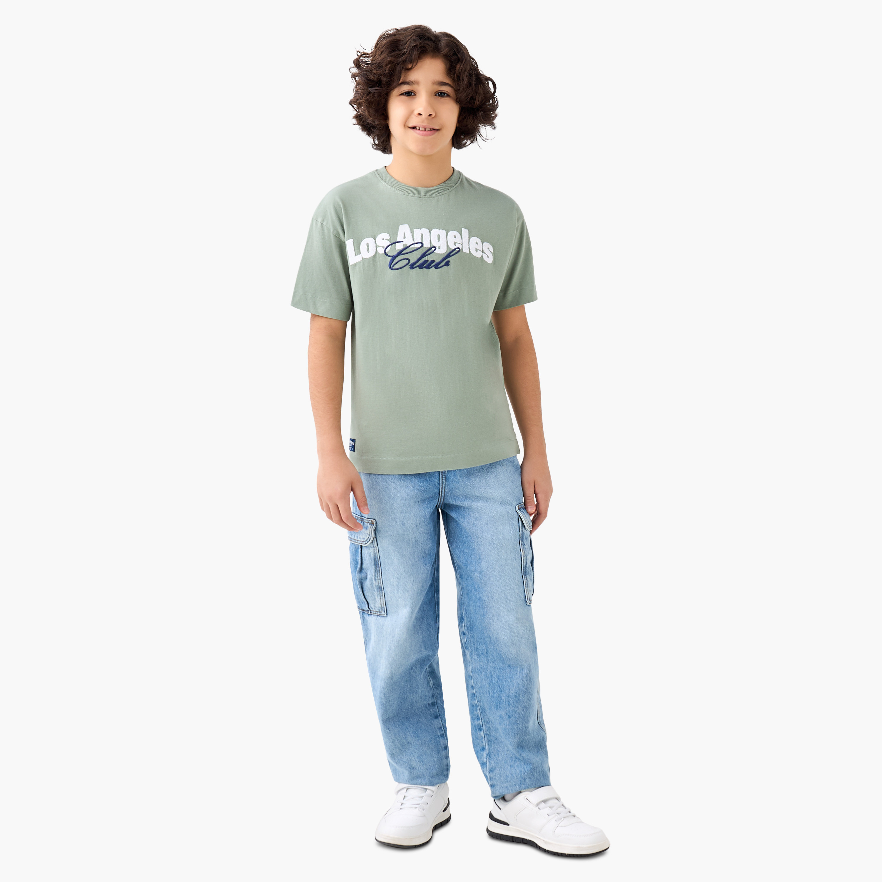 Juniors Crew Neck Short Sleeves T-shirt with Print-boys-clothing-tshirtsandpolos-image-2