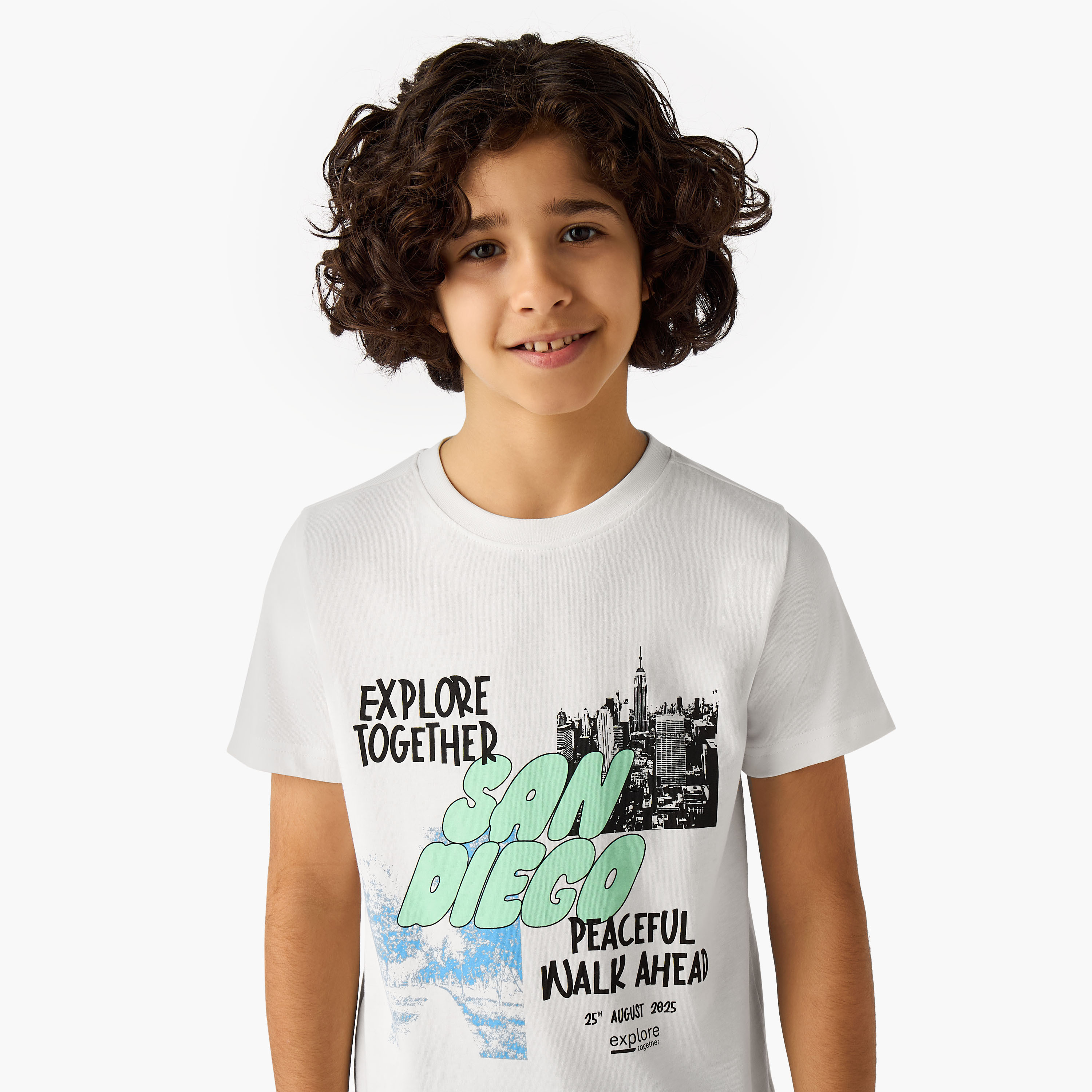 Juniors Crew Neck Short Sleeves T-shirt with Graphic Print-promo_babyshop_Buy2for30_KSA130526-image-4