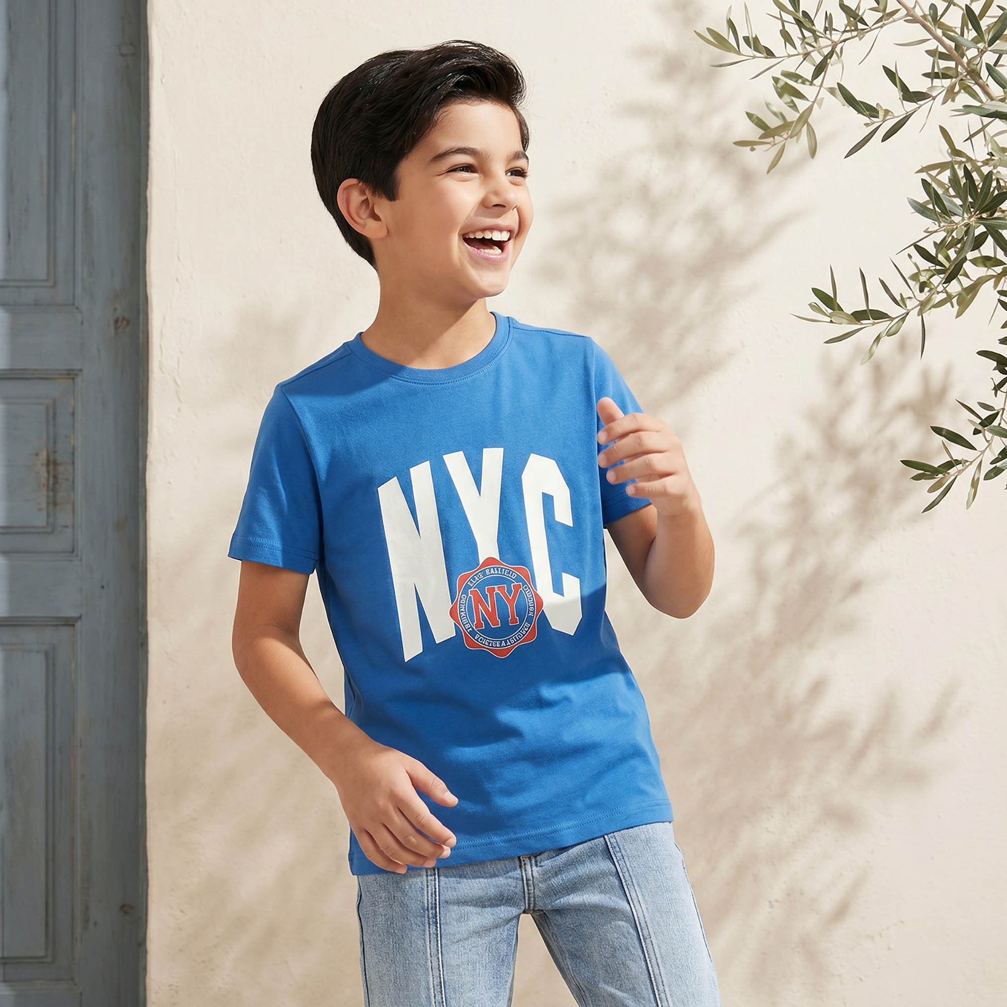 Juniors Crew Neck Short Sleeves T-shirt with Print-boys-clothing-tshirtsandpolos-image-1
