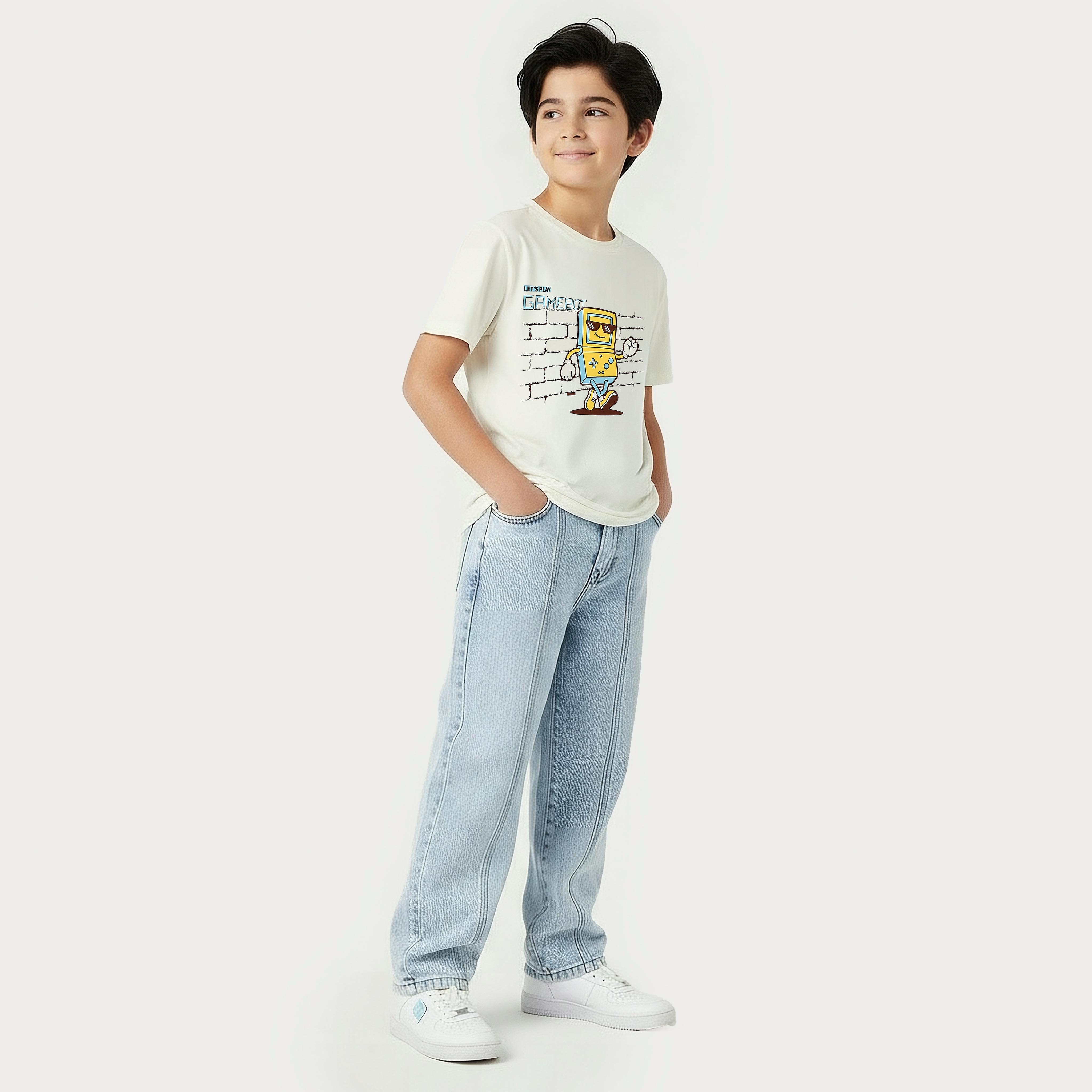 Juniors Crew Neck Short Sleeves T-shirt with Graphic Print-promo_babyshop_Buy2for30_KSA130526-image-5