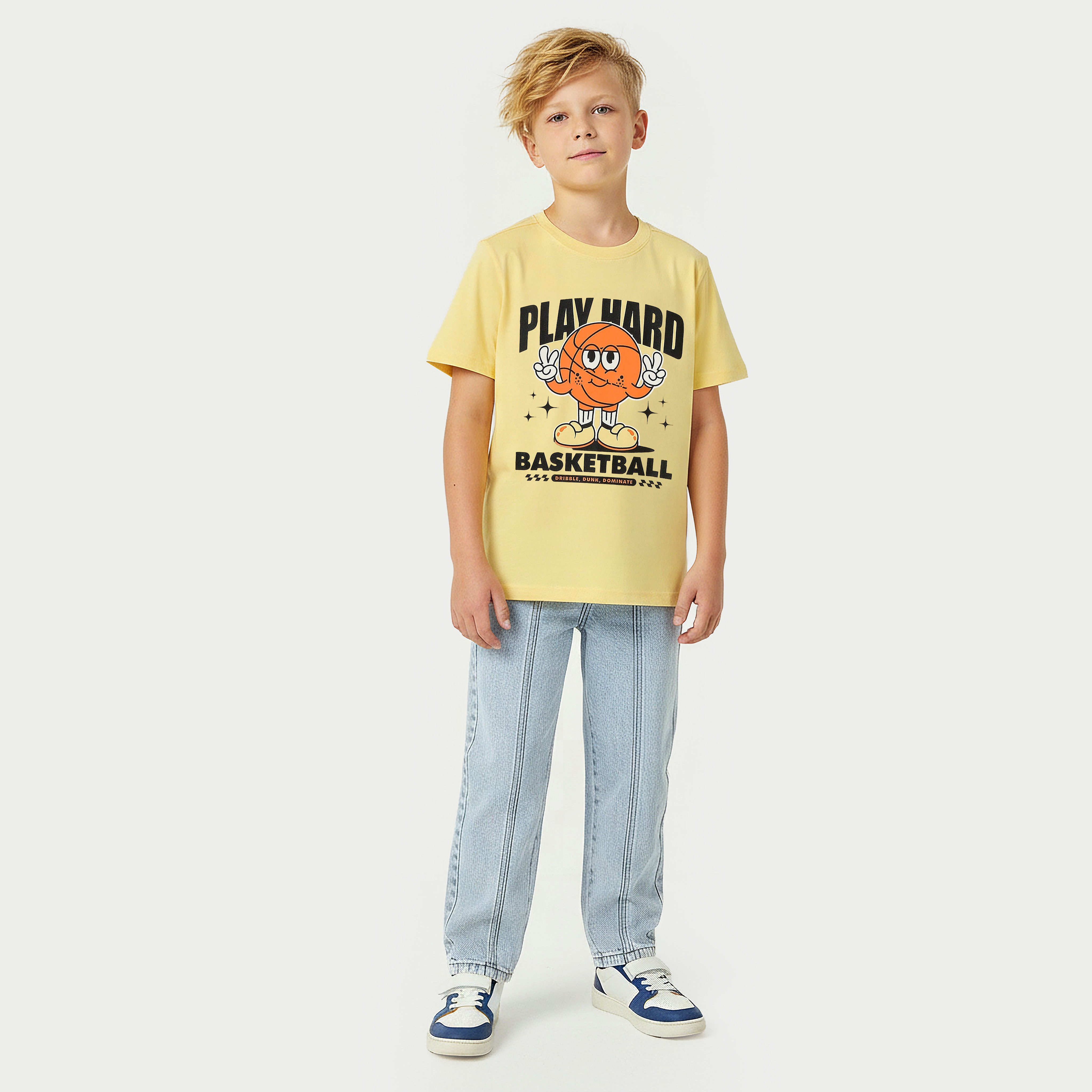 Juniors Crew Neck Short Sleeves T-shirt with Graphic Print-boys-clothing-tshirtsandpolos-image-2