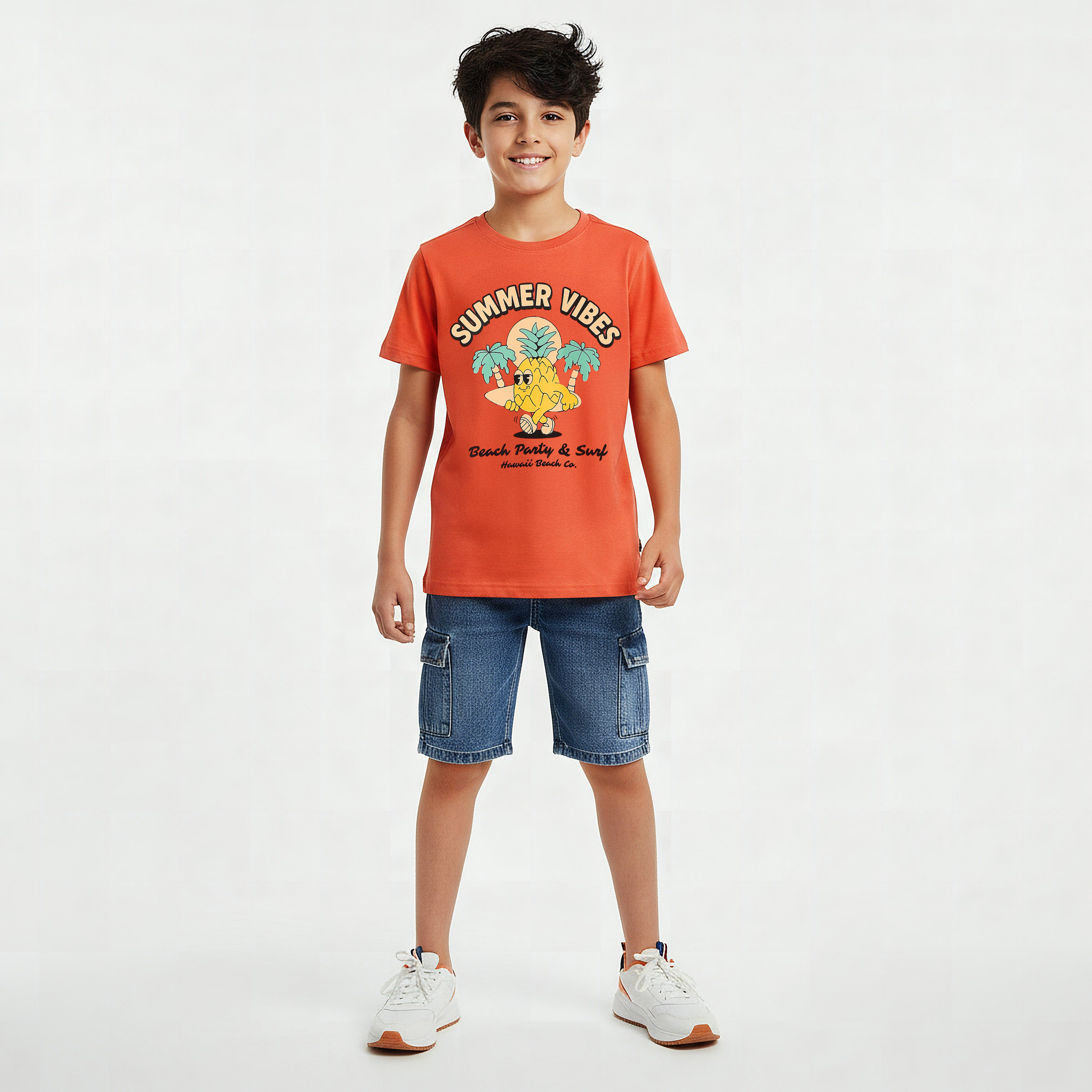 Juniors Crew Neck Short Sleeve T-shirt with Print-boys-clothing-tshirtsandpolos-image-1