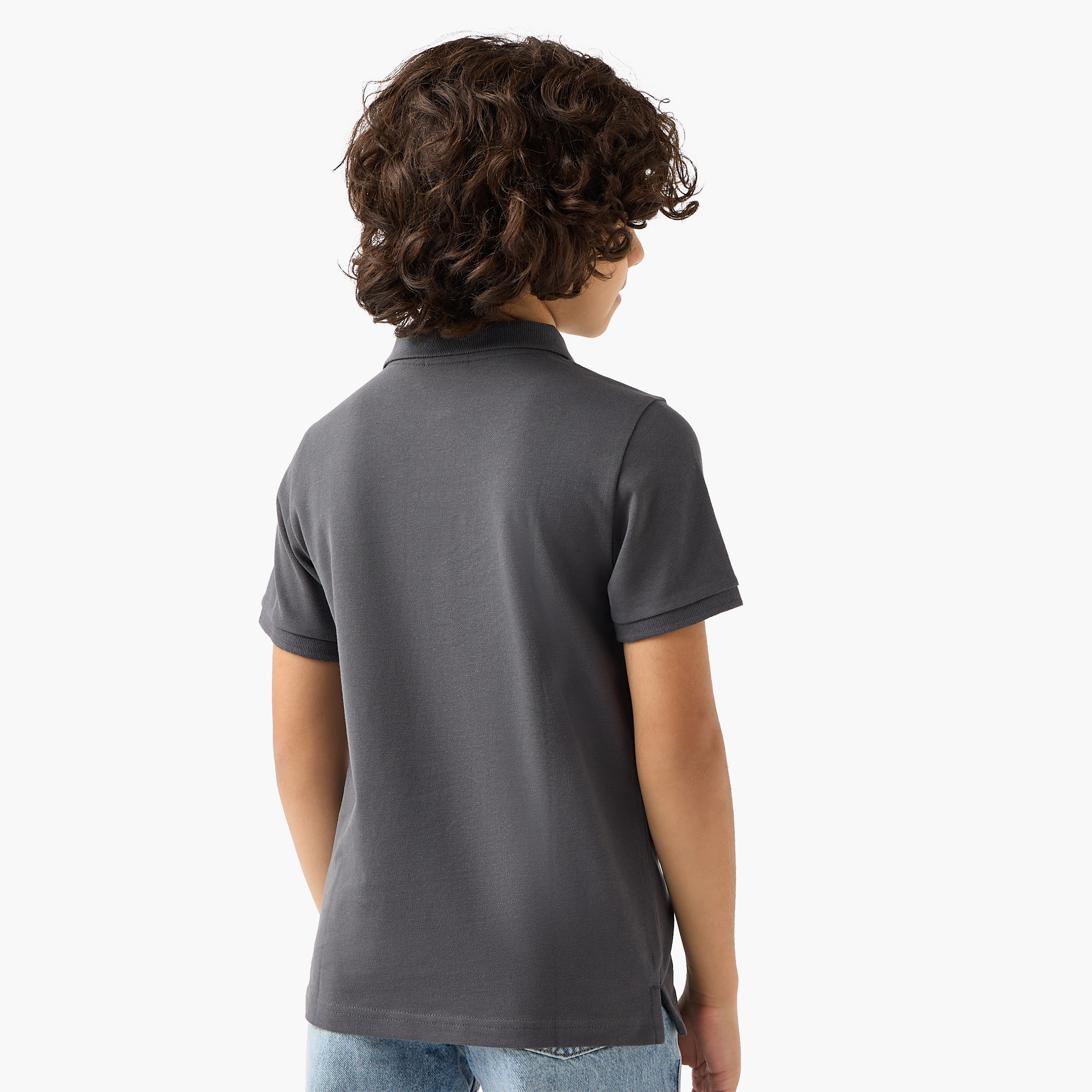 Juniors Collared Short Sleeves Polo T-shirt with Button Placket-boys-clothing-tshirtsandpolos-image-3