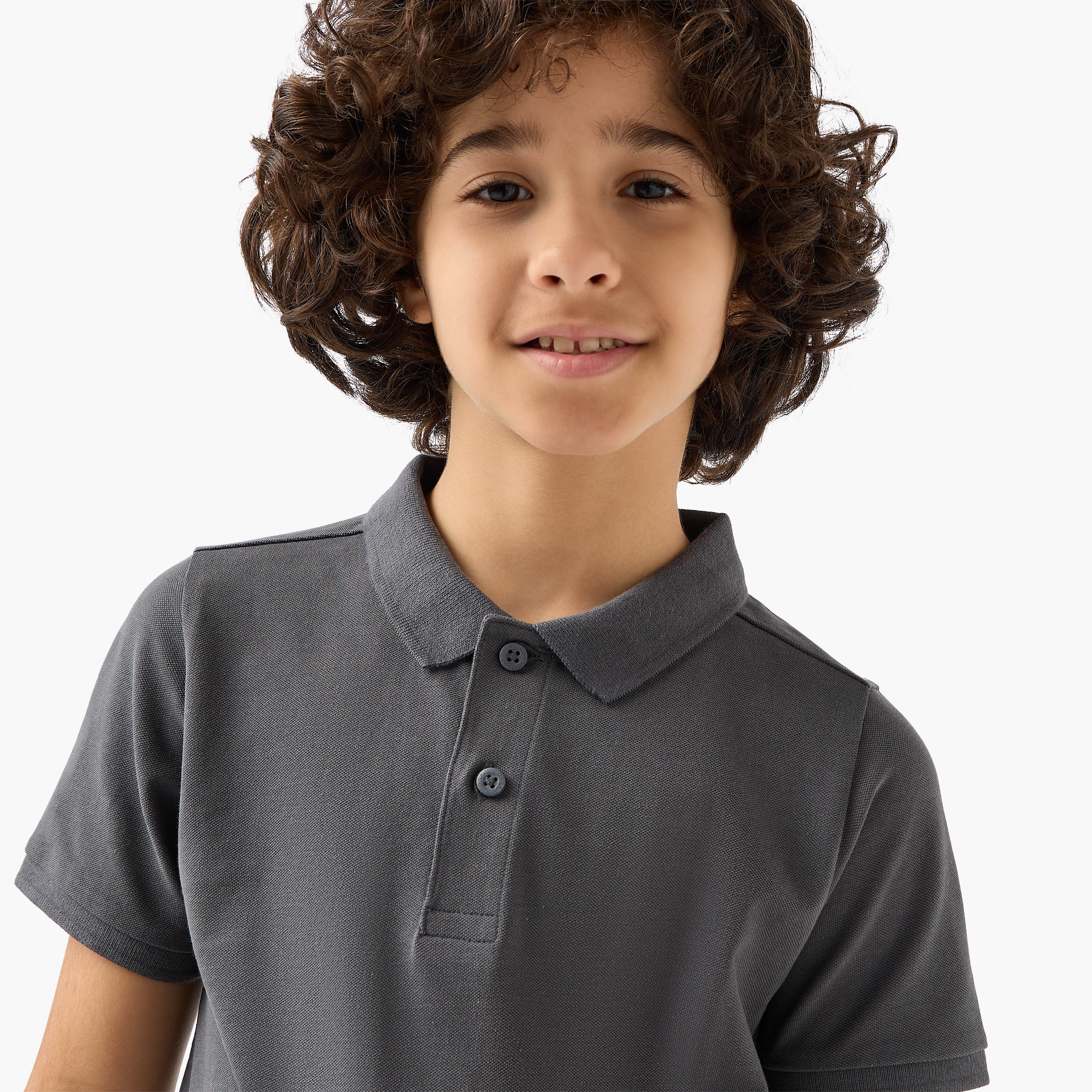 Juniors Collared Short Sleeves Polo T-shirt with Button Placket-boys-clothing-tshirtsandpolos-image-4