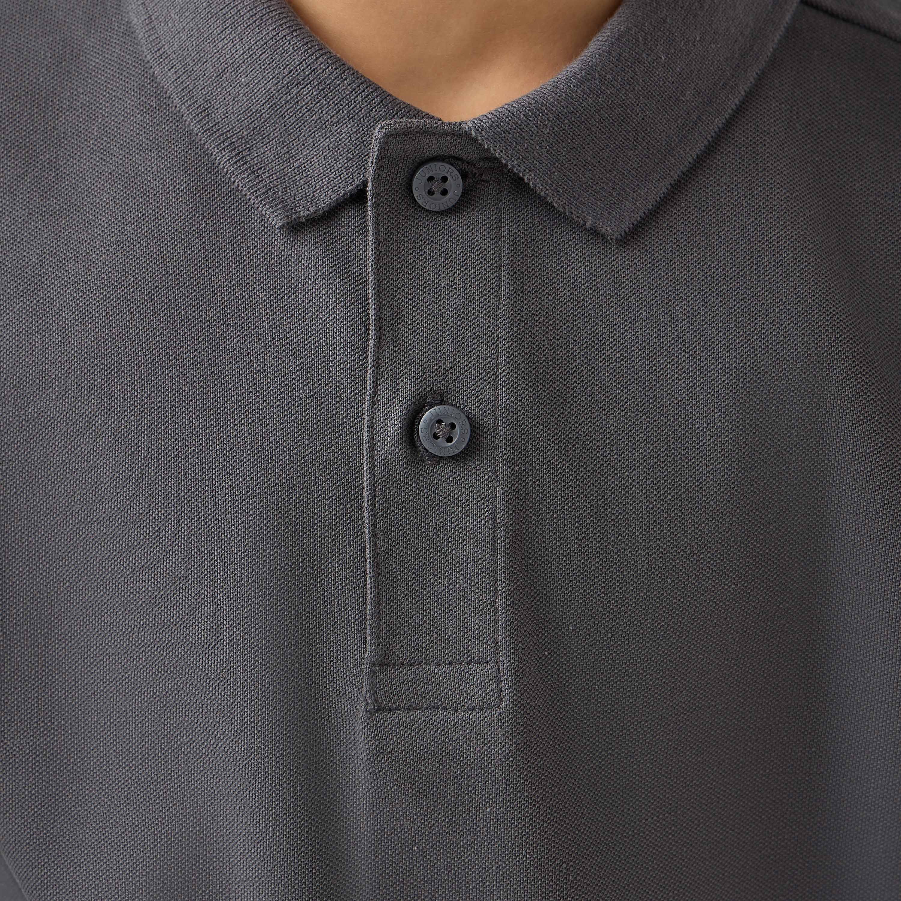 Juniors Collared Short Sleeves Polo T-shirt with Button Placket-boys-clothing-tshirtsandpolos-image-5