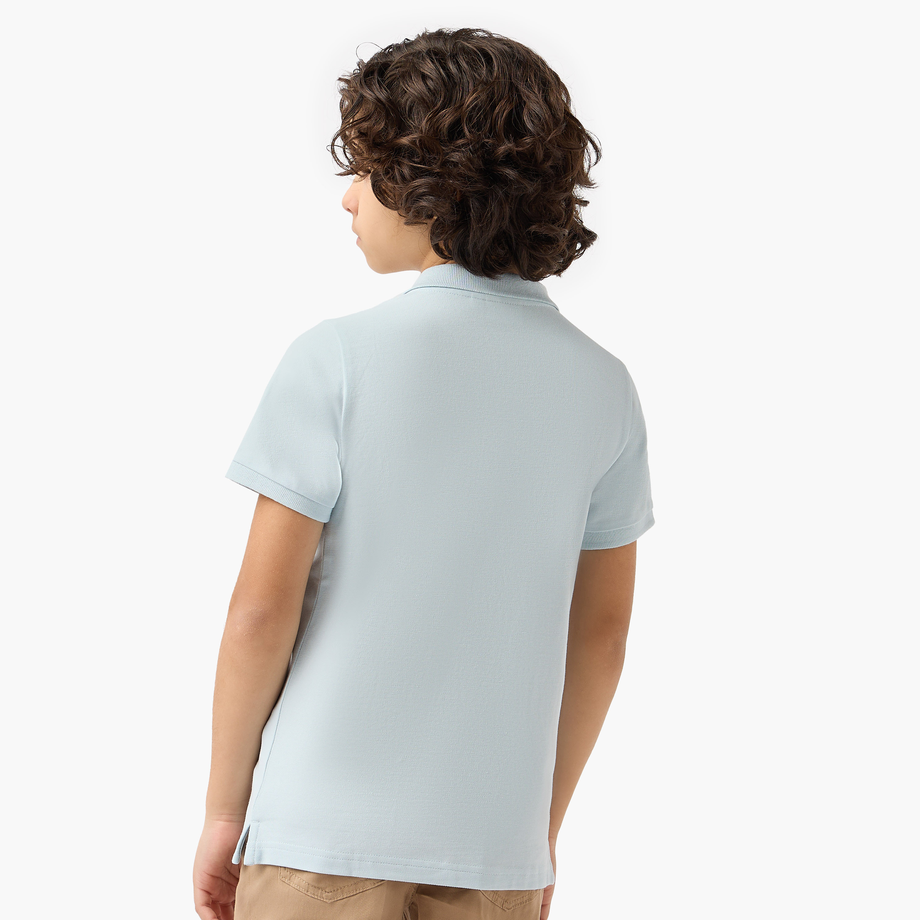Juniors Collared Short Sleeves Polo T-shirt with Button Placket-boys-clothing-tshirtsandpolos-image-3