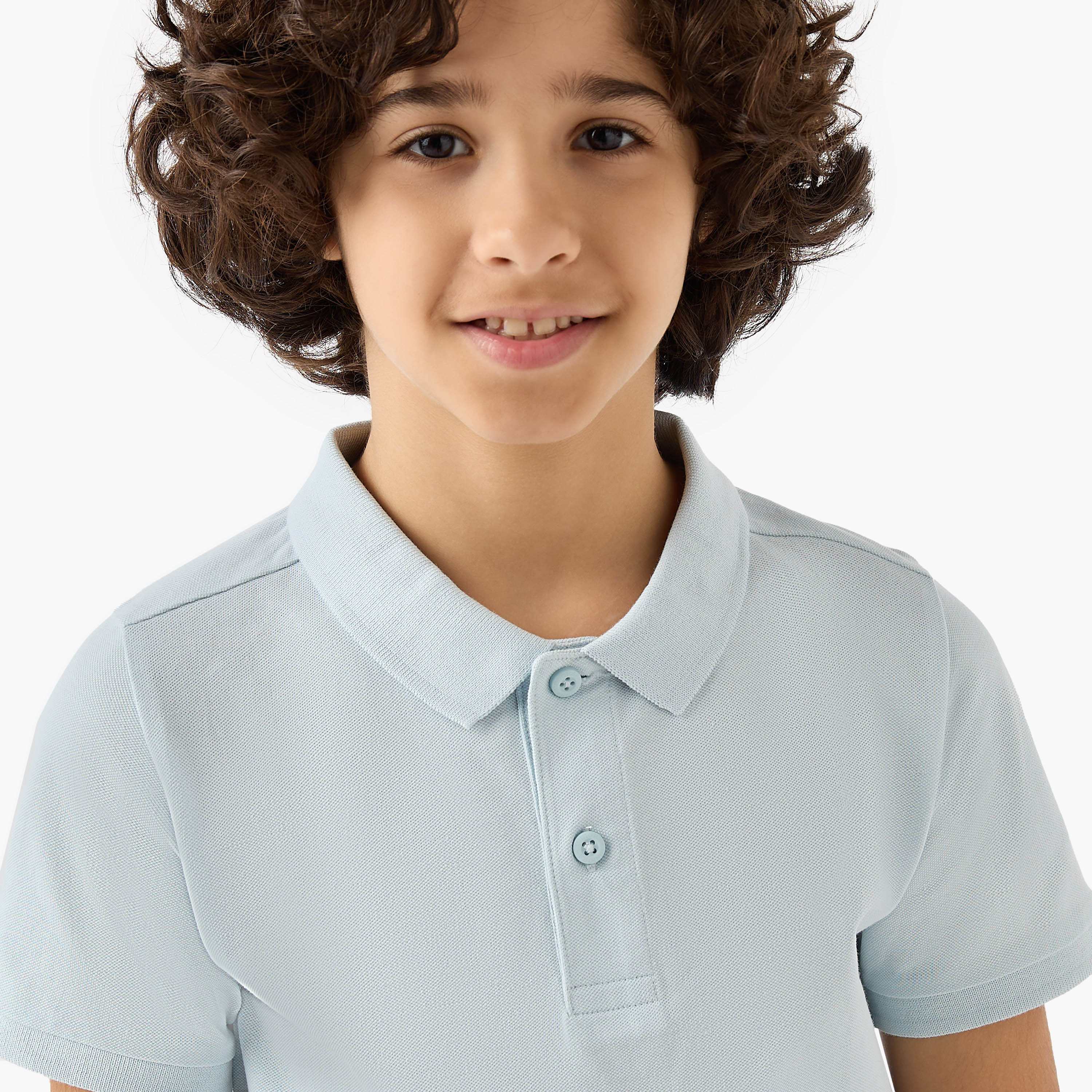 Juniors Collared Short Sleeves Polo T-shirt with Button Placket-boys-clothing-tshirtsandpolos-image-4