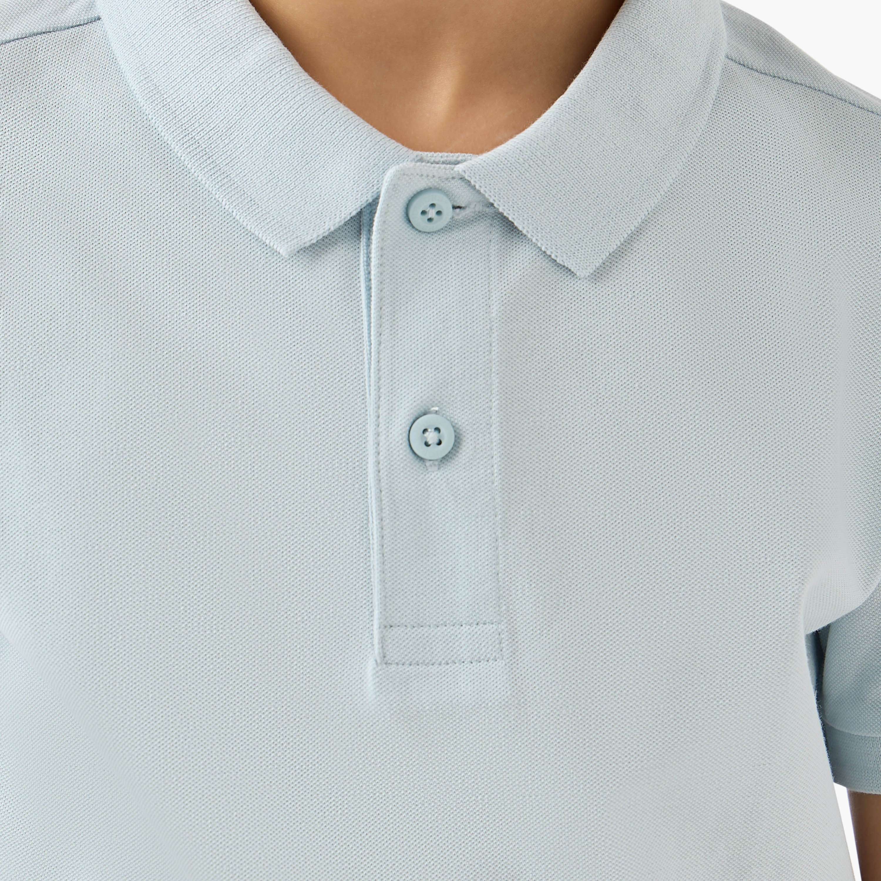 Juniors Collared Short Sleeves Polo T-shirt with Button Placket-boys-clothing-tshirtsandpolos-image-5