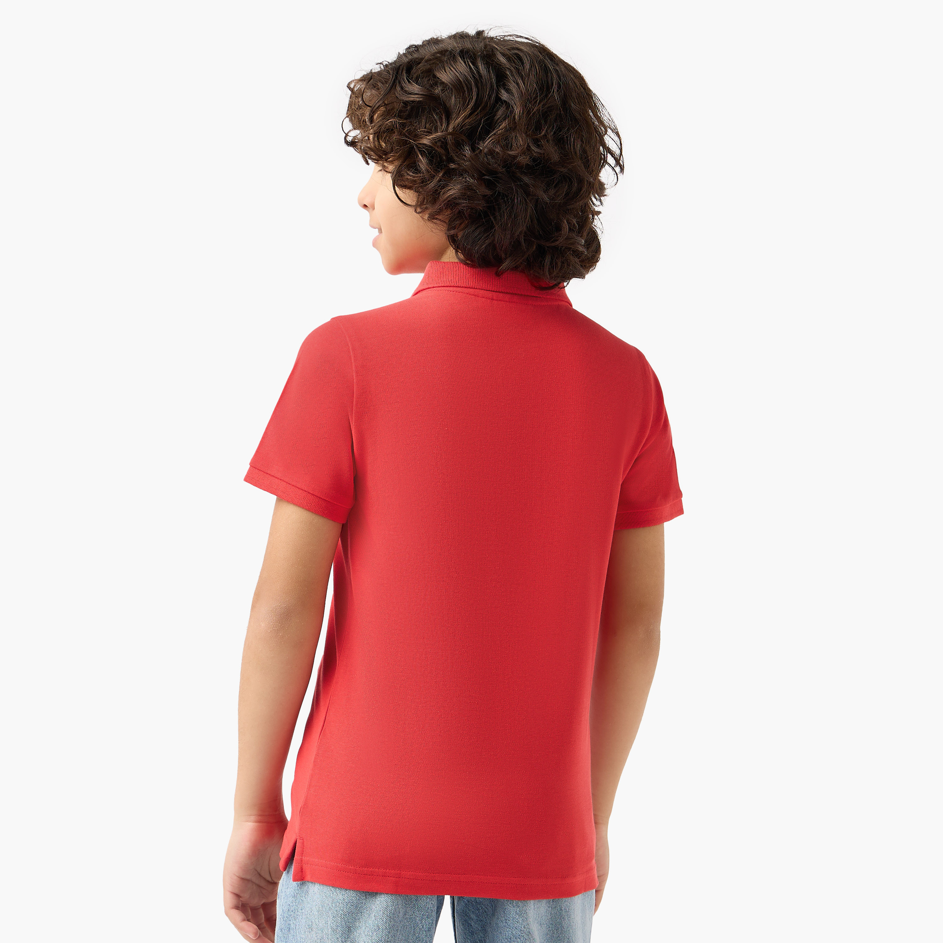 Juniors Collared Short Sleeves Polo T-shirt with Button Placket-boys-clothing-tshirtsandpolos-image-3