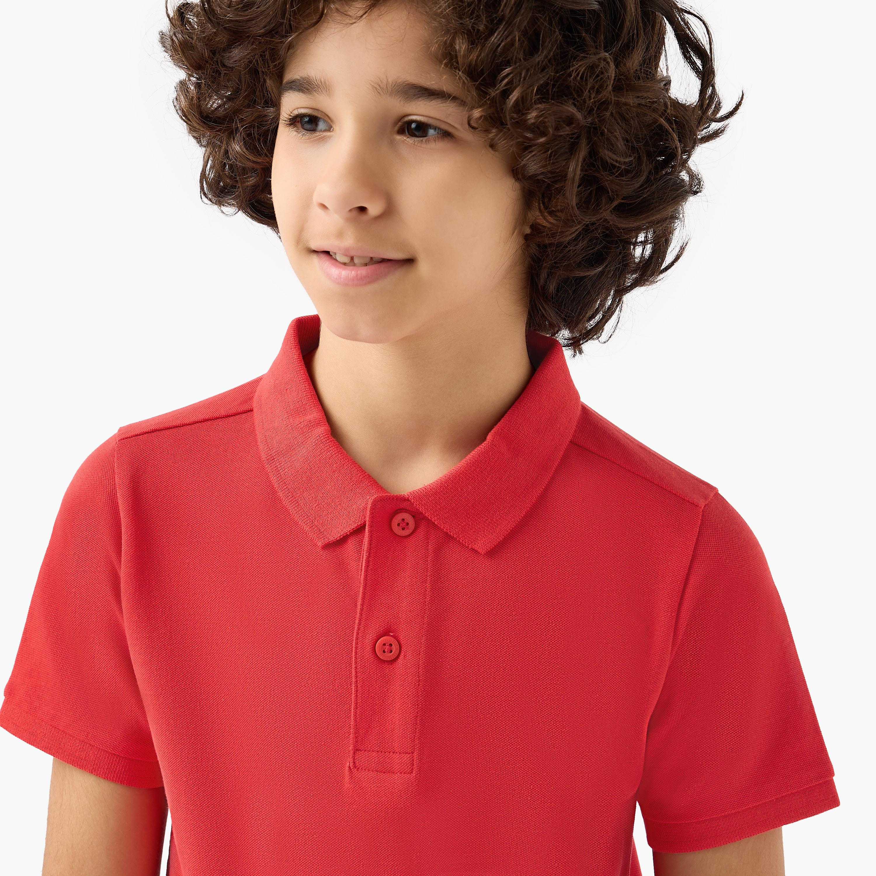 Juniors Collared Short Sleeves Polo T-shirt with Button Placket-boys-clothing-tshirtsandpolos-image-4