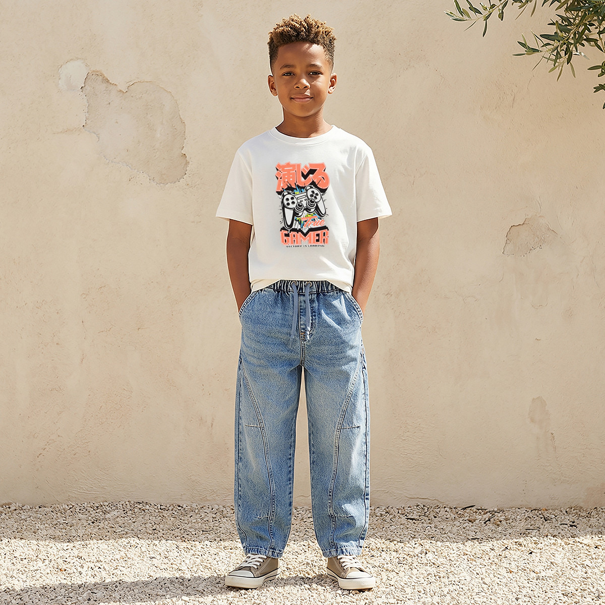 Juniors Crew Neck Short Sleeves T-shirt with Gamer Print-boys-clothing-tshirtsandpolos-image-5