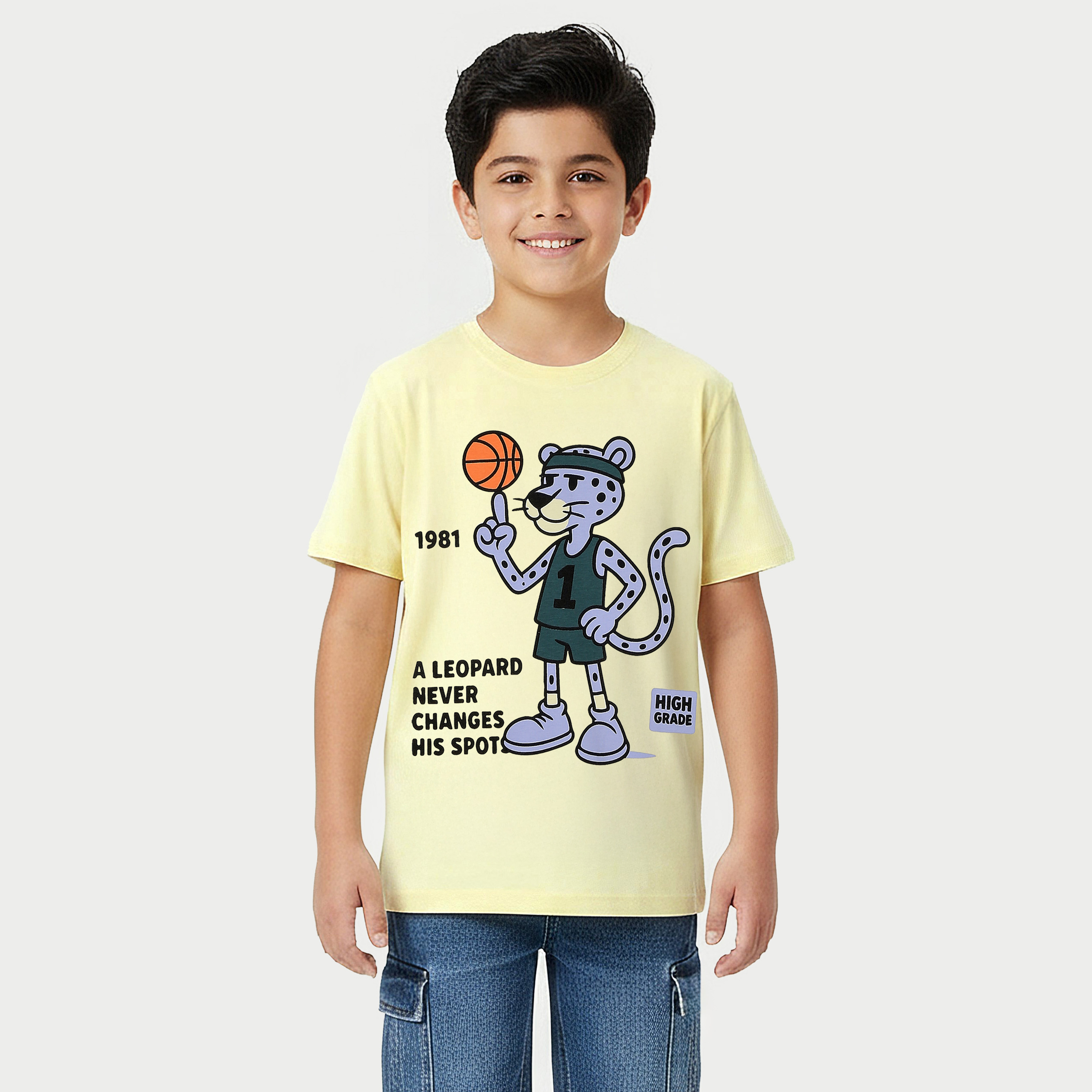 Juniors Crew Neck Short Sleeves T-shirt with Print-promo_babyshop_Buy2for30_KSA130526-image-1