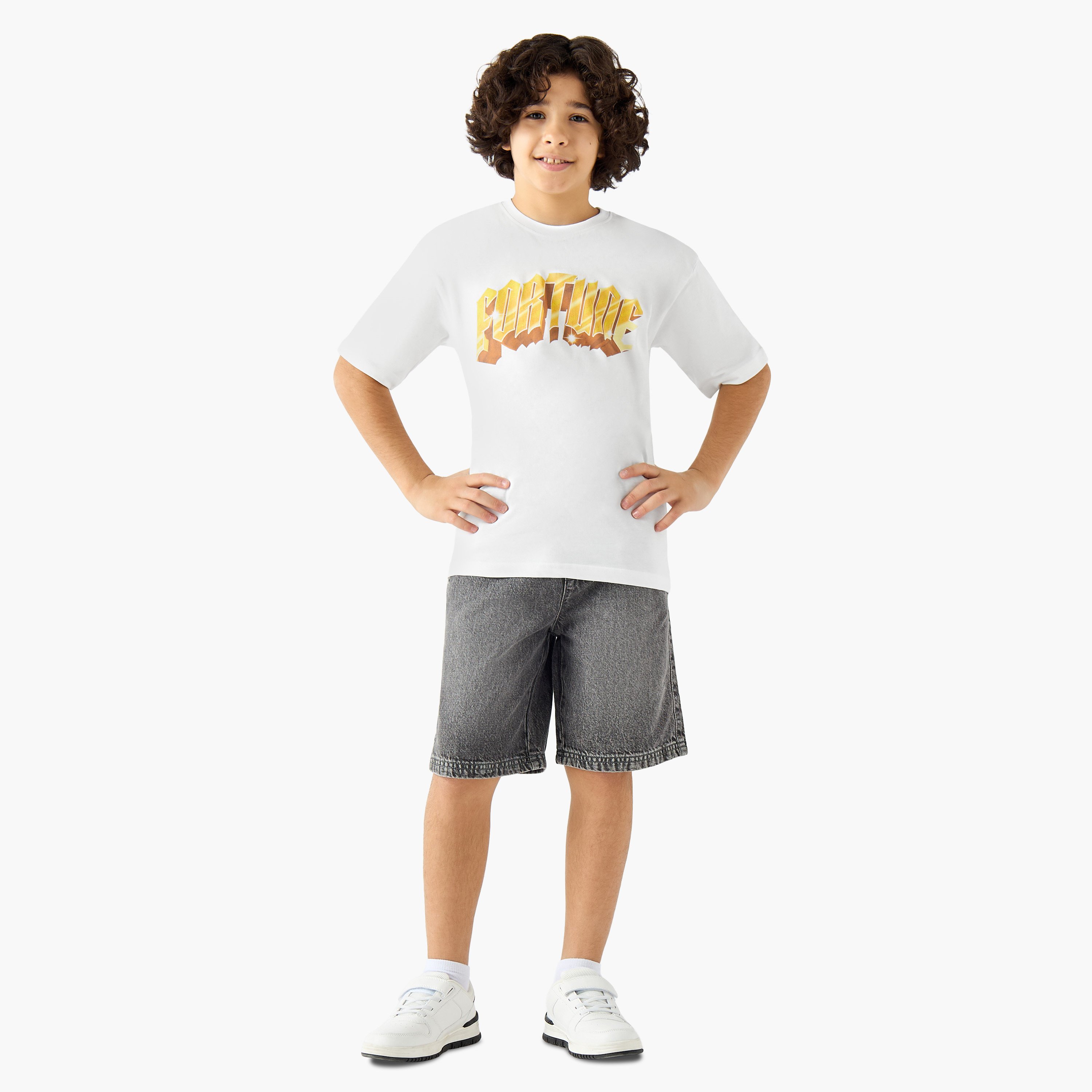 Juniors Crew Neck Short Sleeve T-shirt with Print-boys-clothing-tshirtsandpolos-image-2