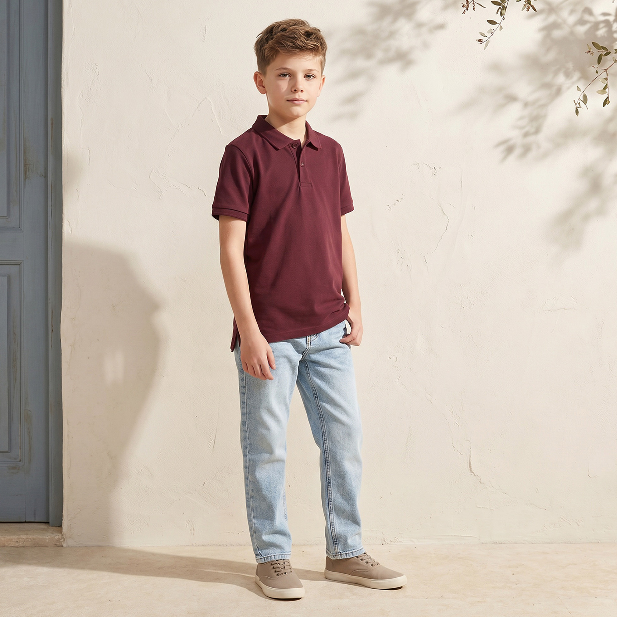 Juniors Collared Short Sleeves Polo T-shirt-boys-clothing-tshirtsandpolos-image-2