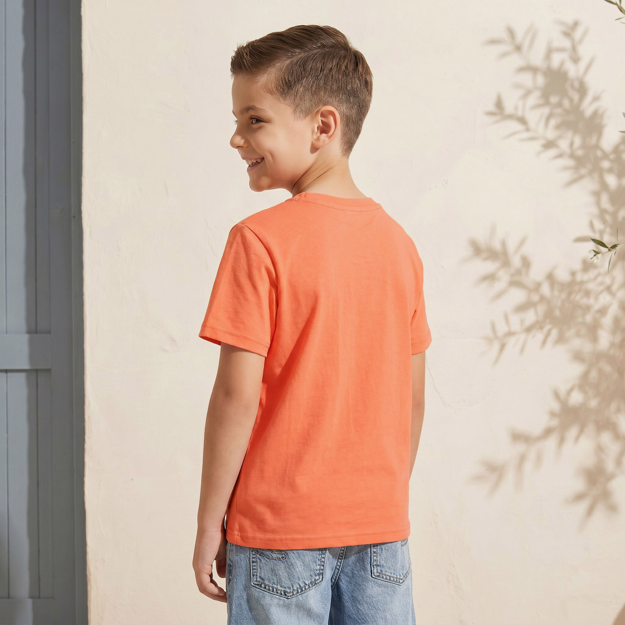 Juniors Crew Neck Short Sleeves T-shirt with Typographic Print-boys-clothing-tshirtsandpolos-image-3