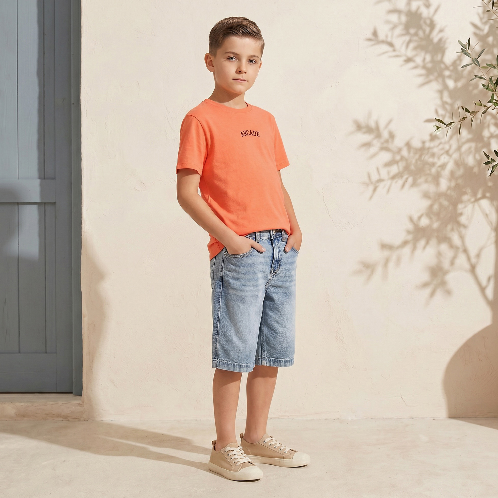 Juniors Crew Neck Short Sleeves T-shirt with Typographic Print-boys-clothing-tshirtsandpolos-image-5