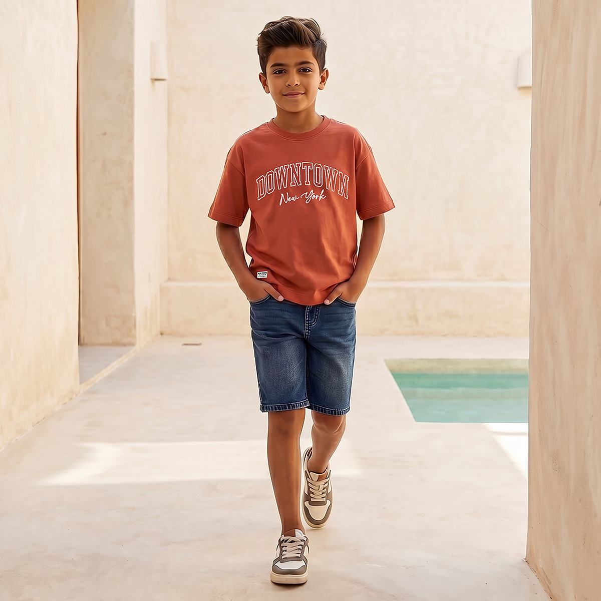Juniors Crew Neck Short Sleeve T-shirt with Typographic Embroidery-boys-clothing-tshirtsandpolos-image-2