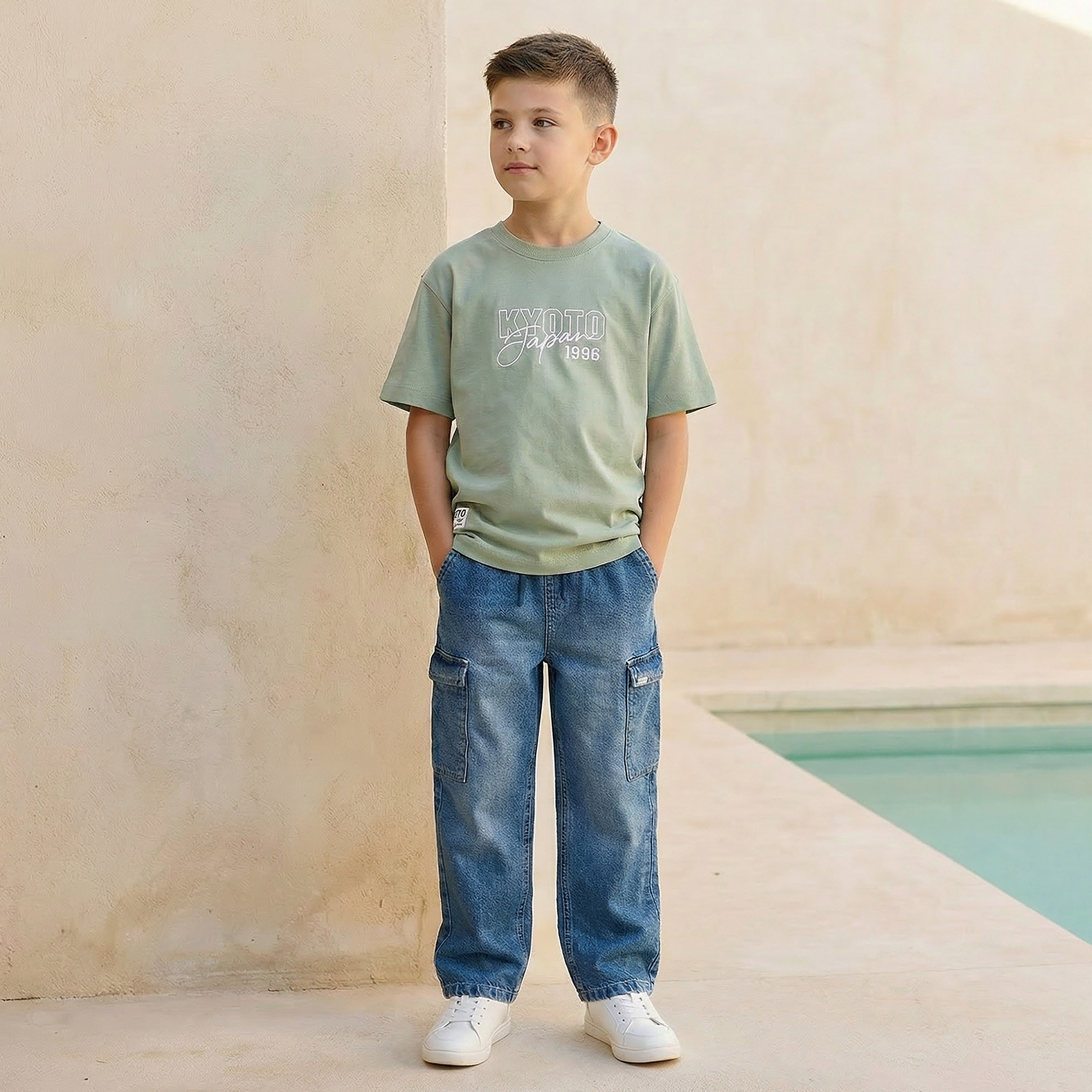 Juniors Crew Neck Short Sleeve T-shirt with Embroidery-boys-clothing-tshirtsandpolos-image-2