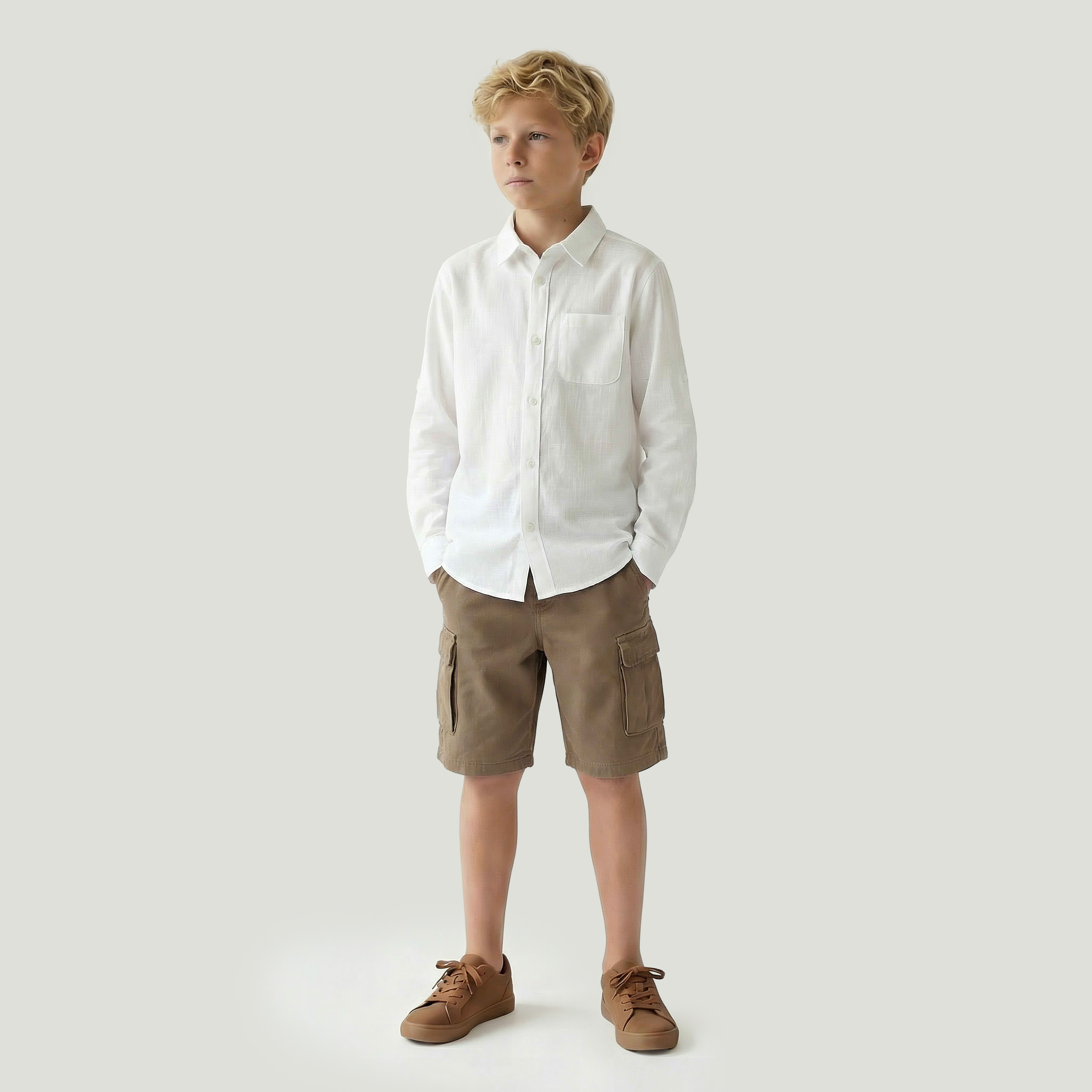 Juniors Long Sleeves Shirt with Chest Pocket-boys-clothing-shirts-image-2
