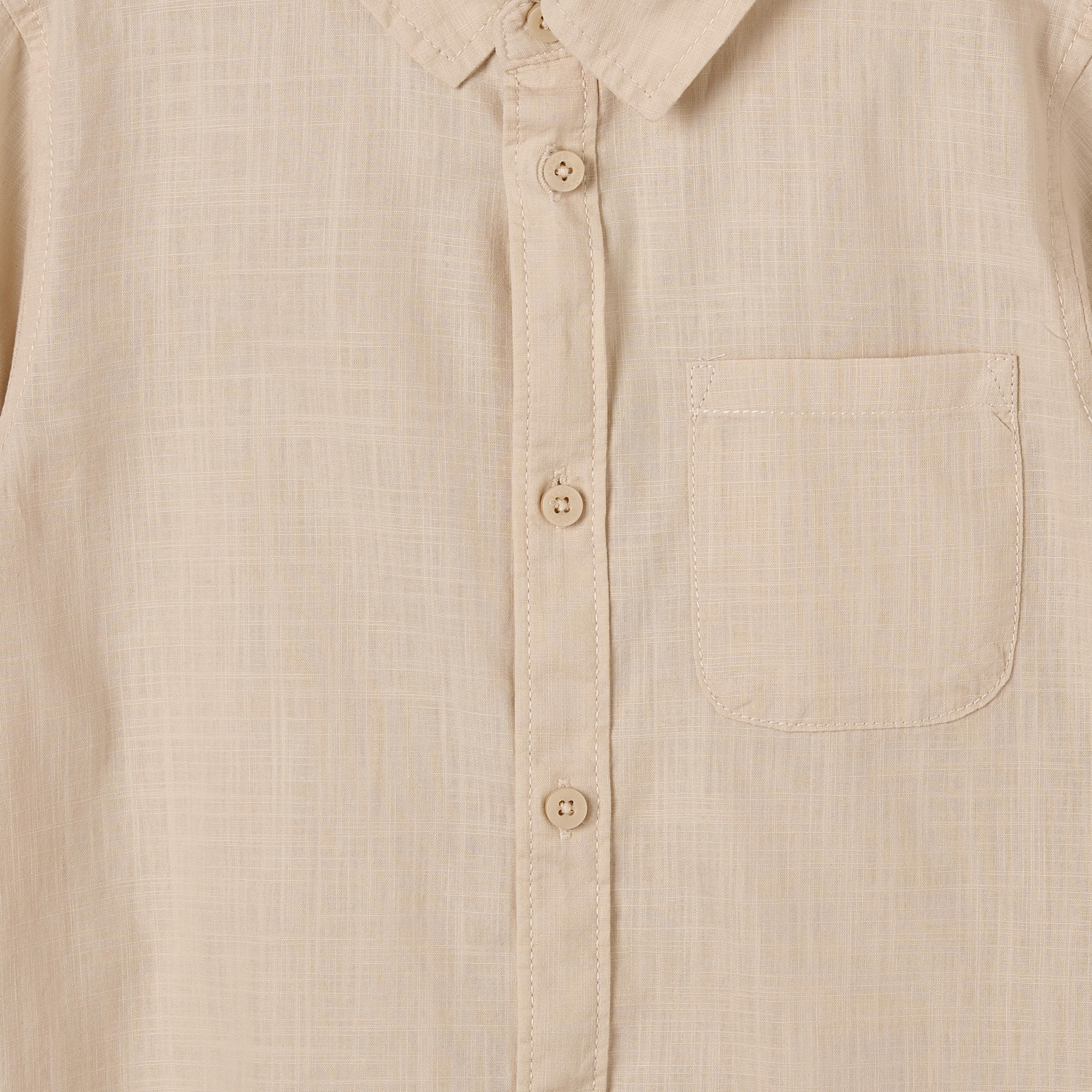 Juniors Long Sleeve Shirt with Solid Design-boys-clothing-shirts-image-4