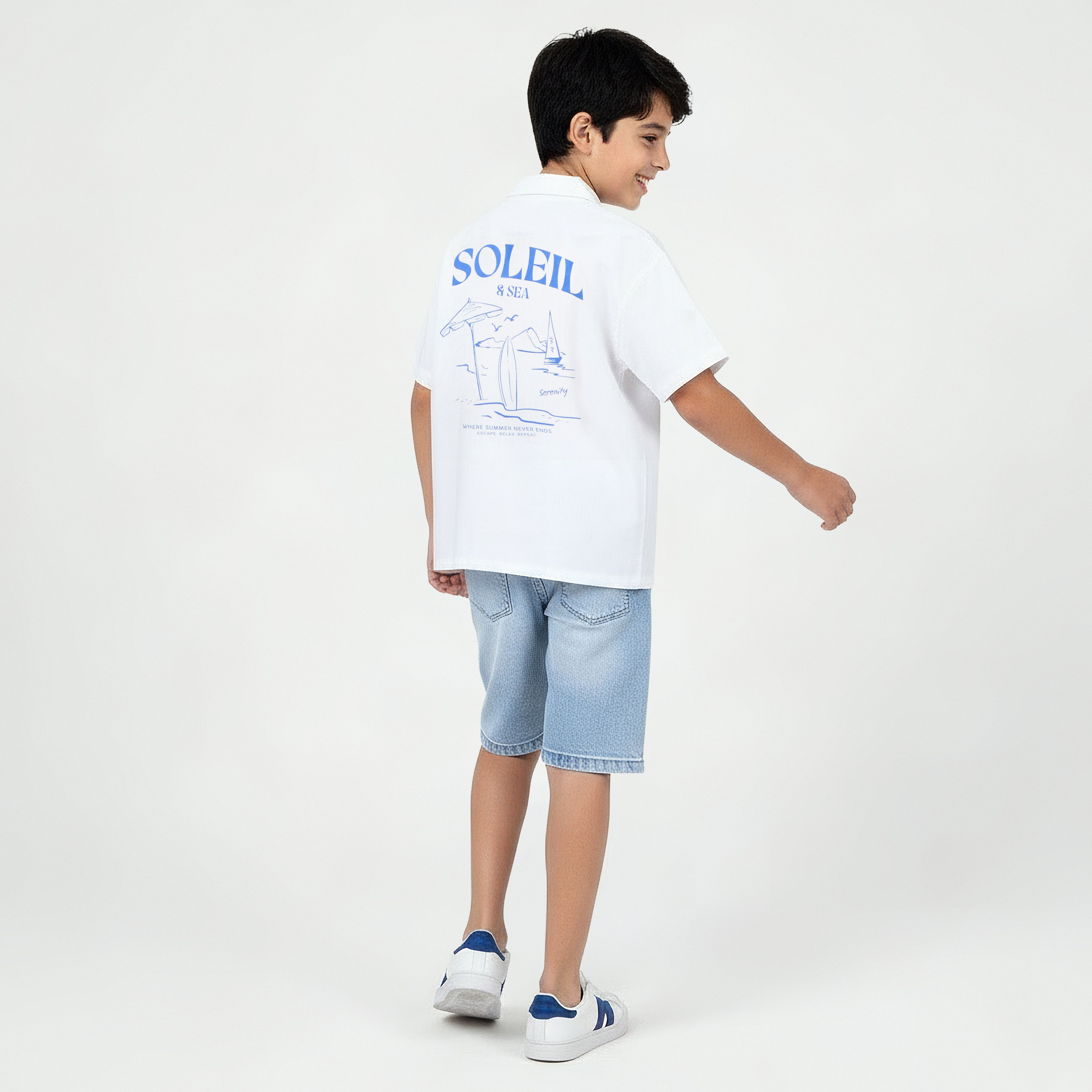 Juniors Short Sleeves Shirt with Nautical Print-boys-clothing-shirts-image-1