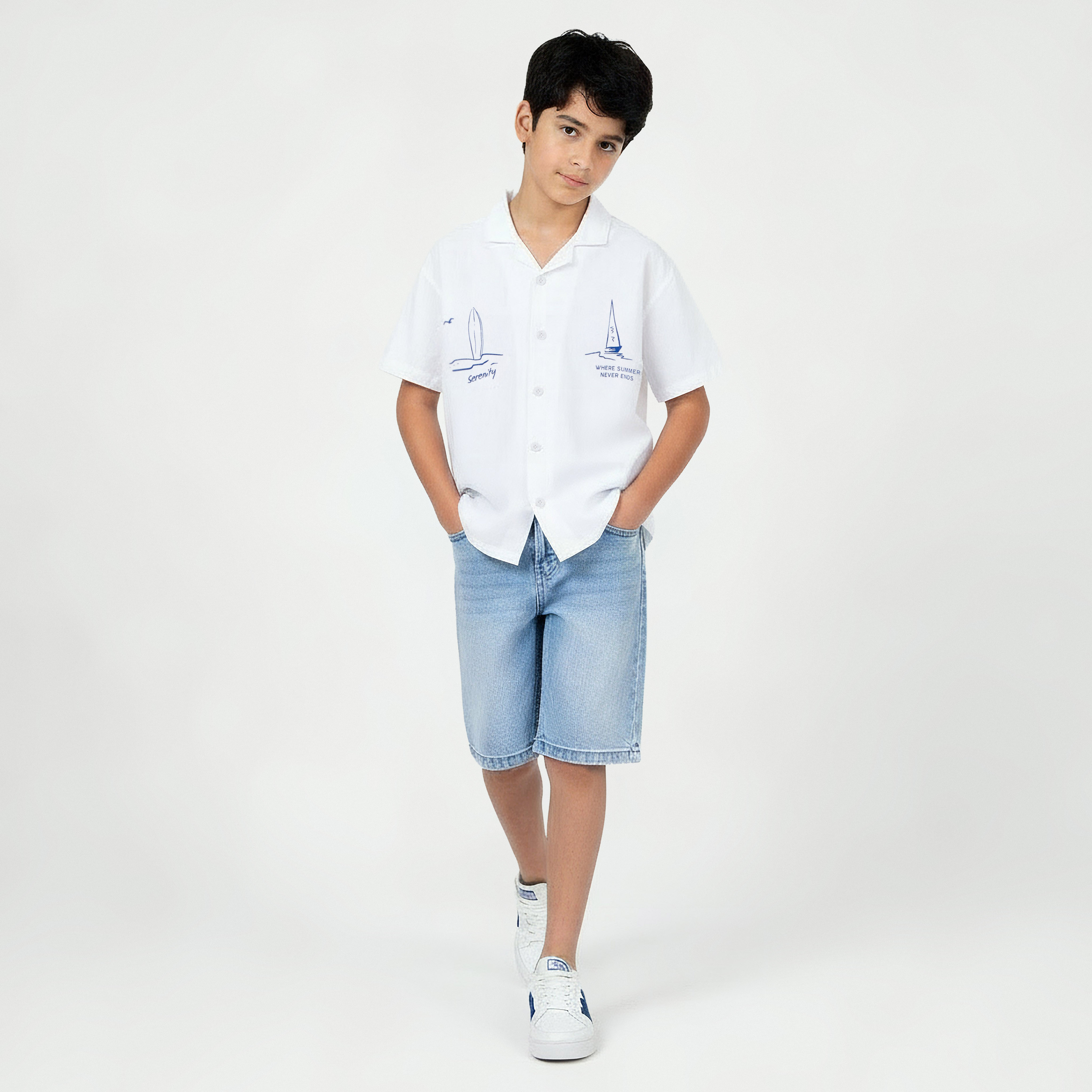 Juniors Short Sleeves Shirt with Nautical Print-boys-clothing-shirts-image-6