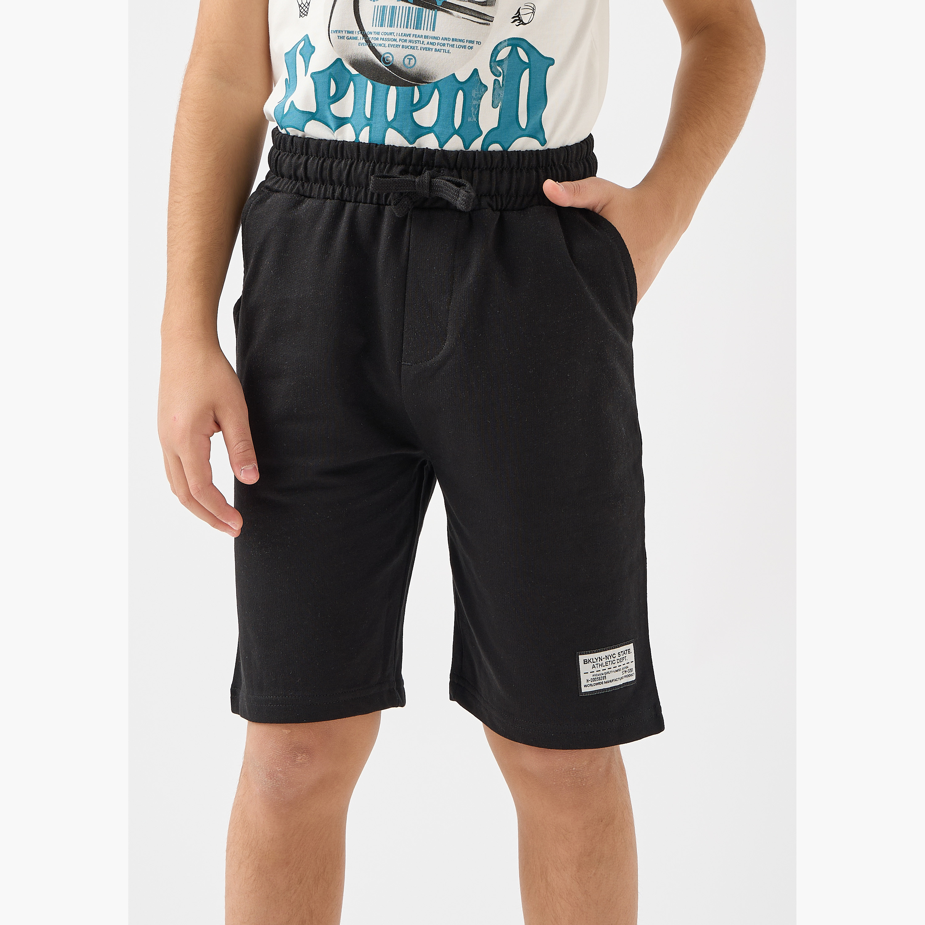 Juniors Drawstring Waist Shorts with Pockets-boys-clothing-bottoms-shorts-image-1
