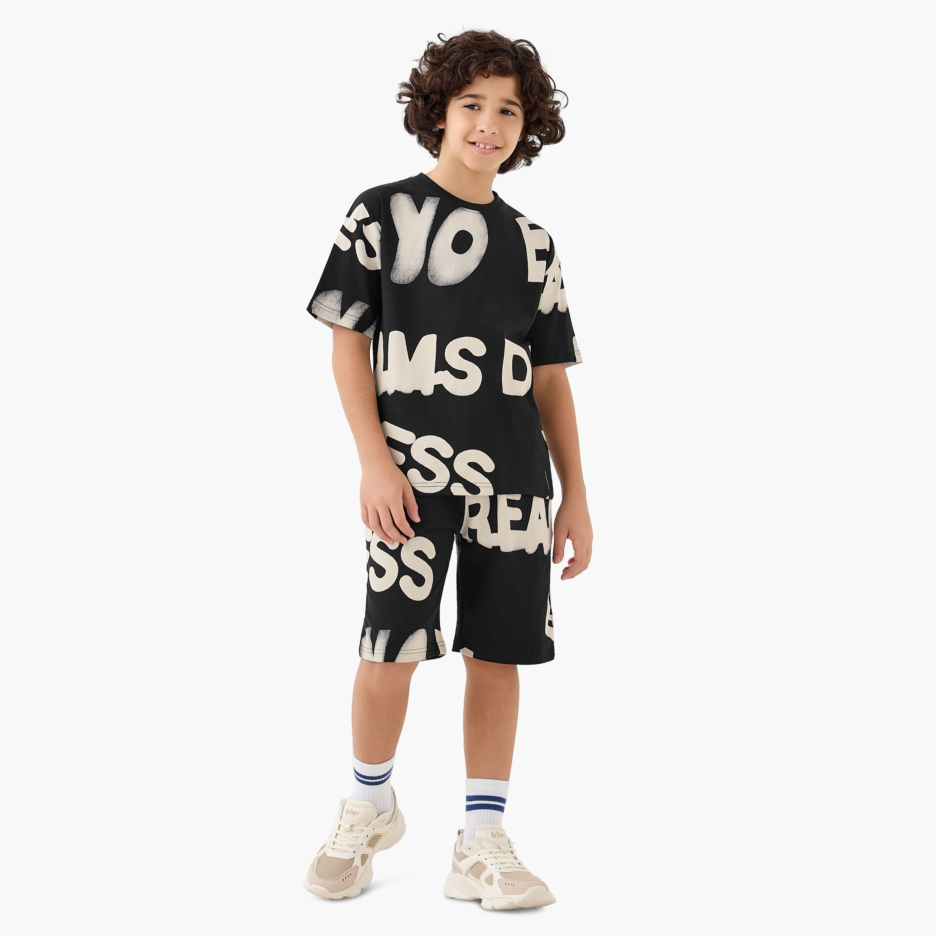 Juniors Elasticated Drawstring Shorts with Print-boys-clothing-bottoms-shorts-image-2