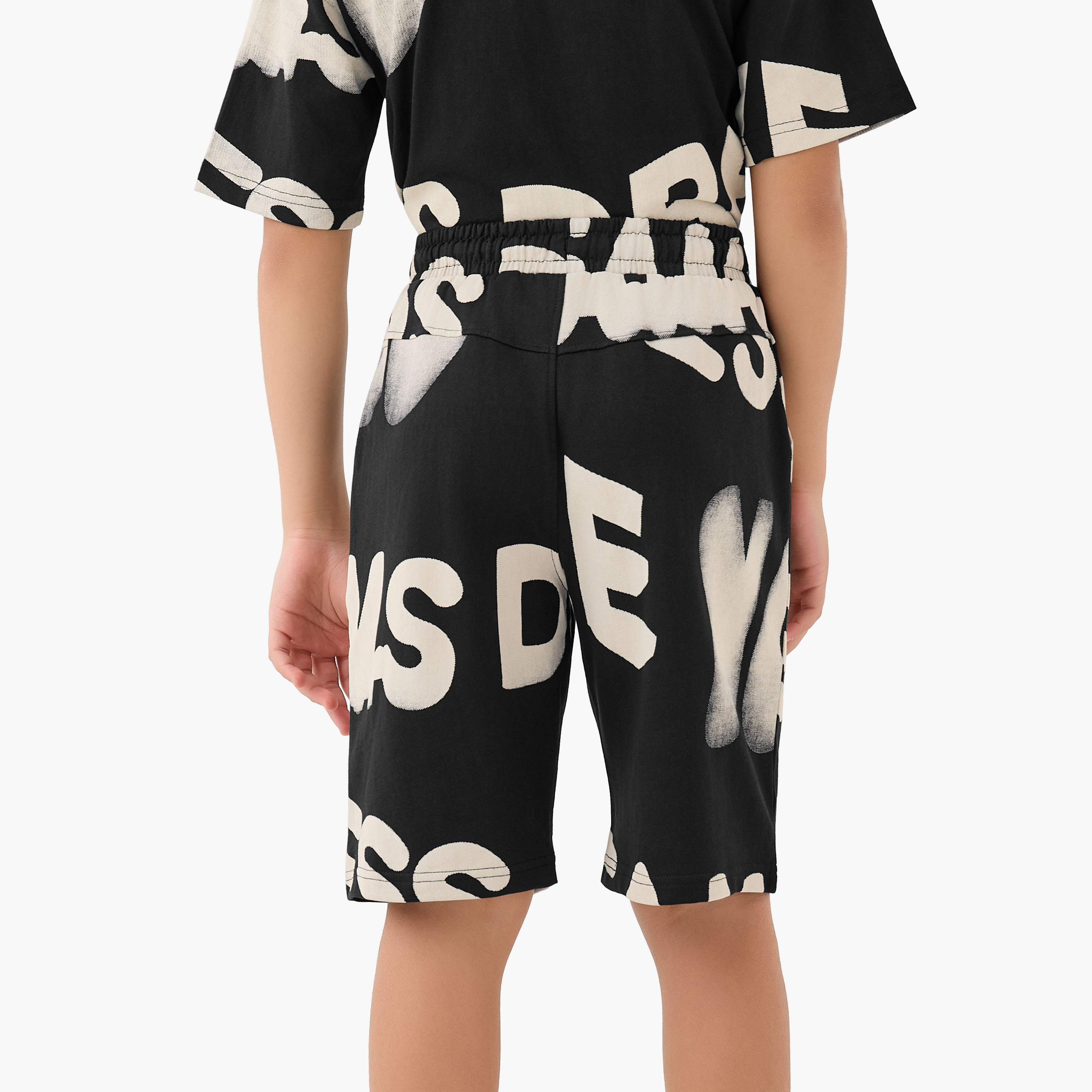 Juniors Elasticated Drawstring Shorts with Print-boys-clothing-bottoms-shorts-image-3