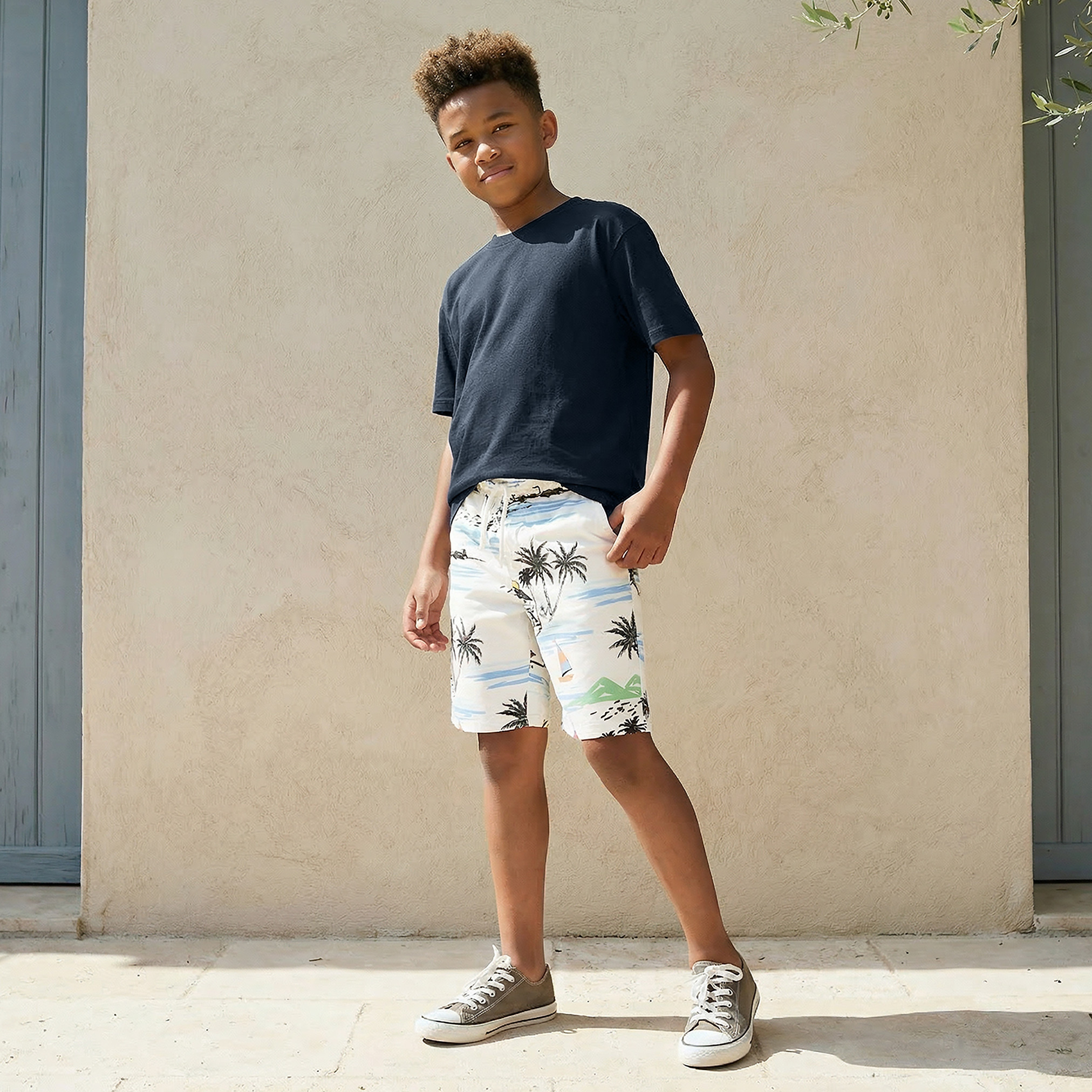 Juniors Drawstring Waist Shorts with Pockets-boys-clothing-bottoms-shorts-image-5