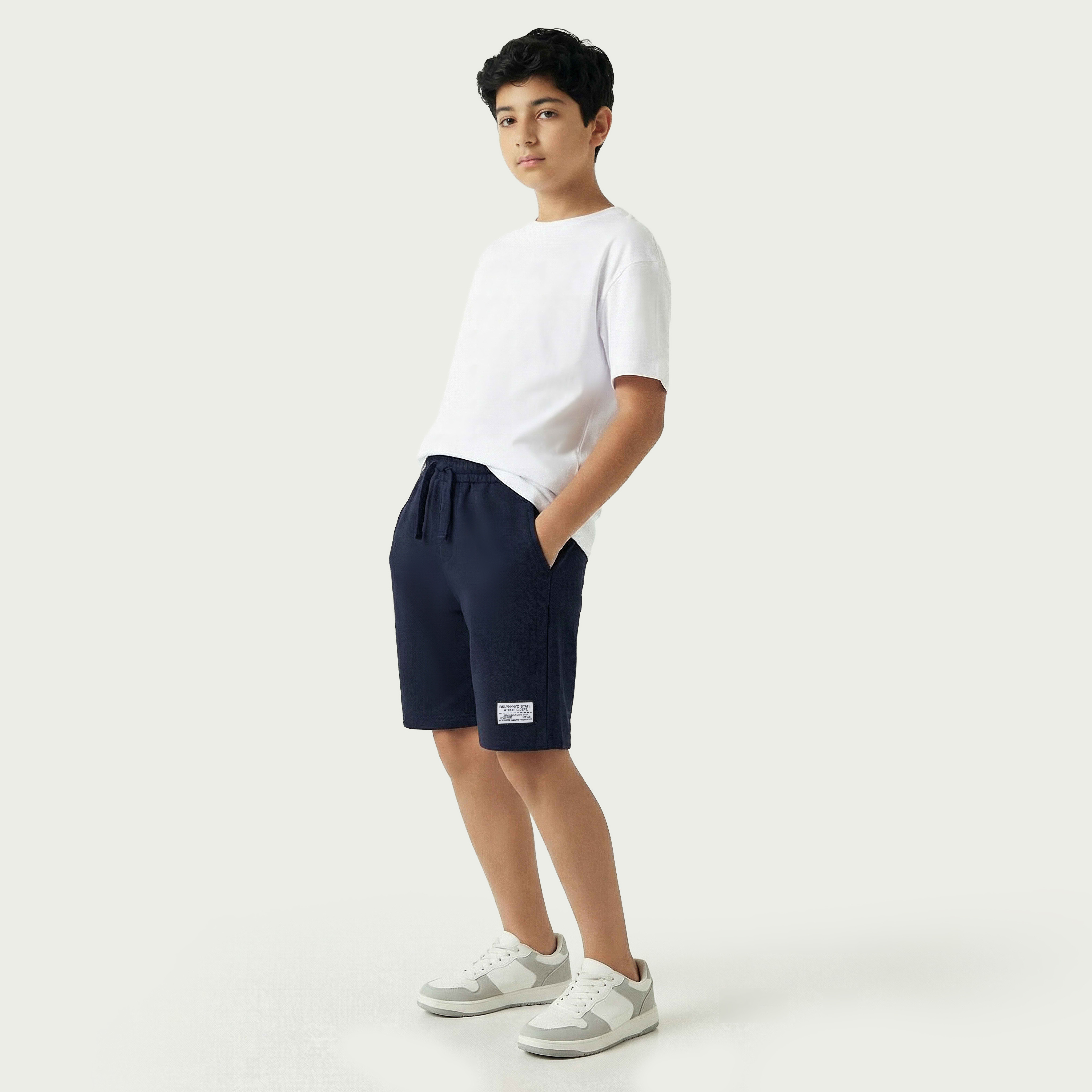 Juniors Drawstring Waist Shorts with Pockets-boys-clothing-bottoms-shorts-image-2