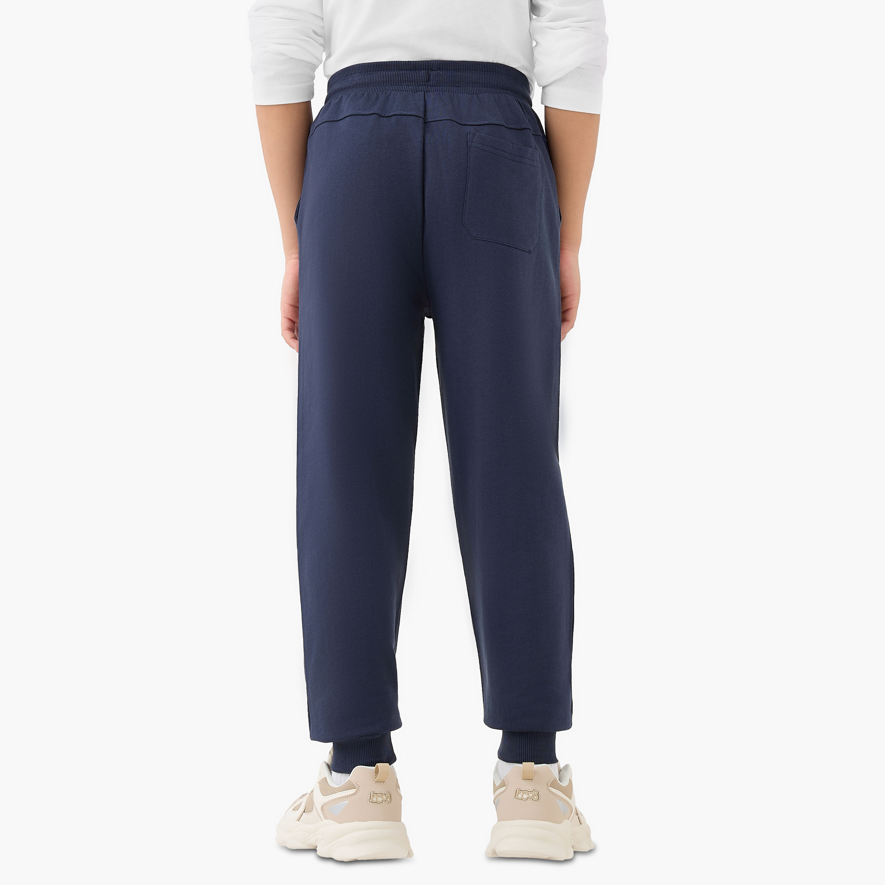 Juniors Elasticated Drawstring Joggers with Panelled Design-boys-clothing-bottoms-joggersandtrackpants-image-3