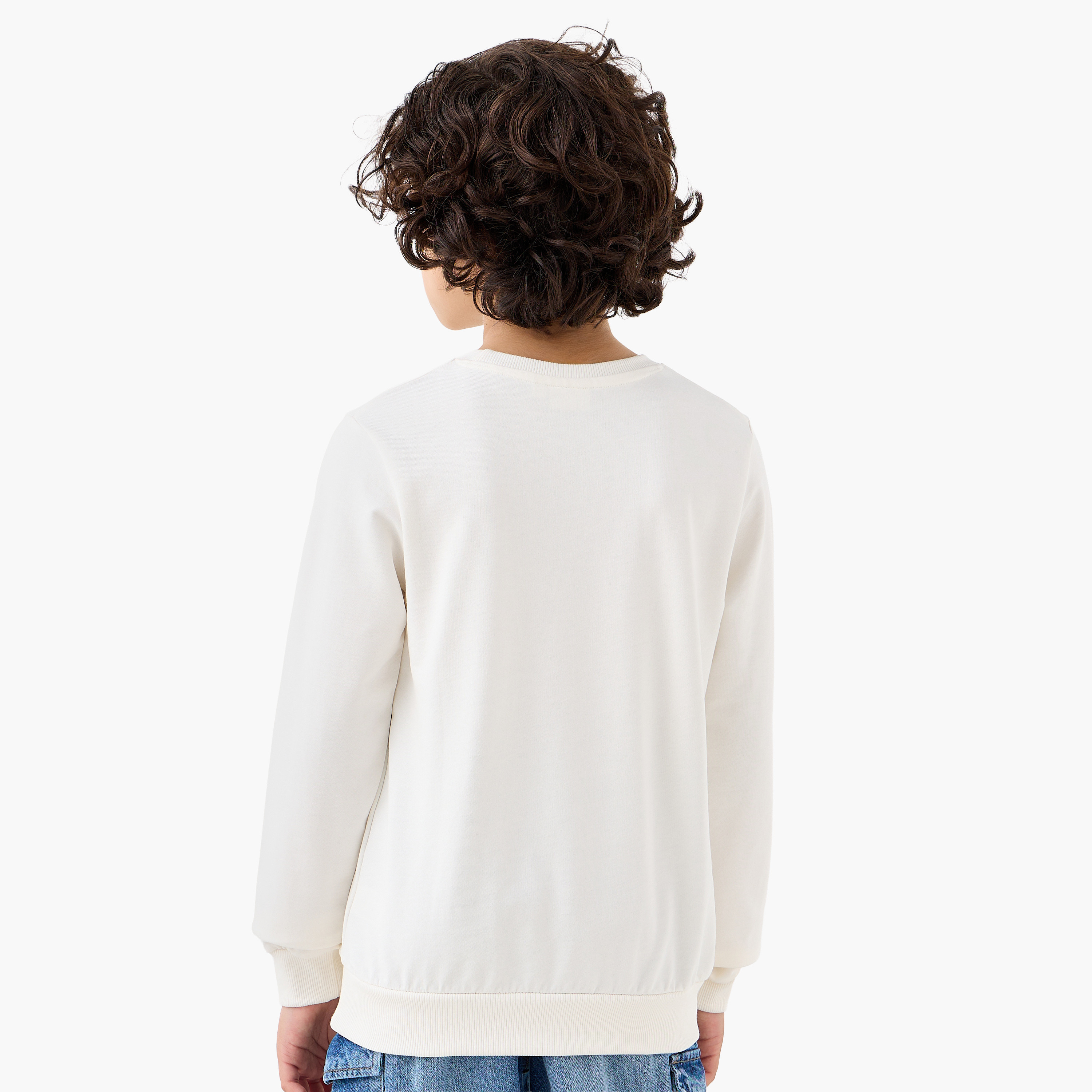 Juniors Graphic Print Sweatshirt with Long Sleeves-boys-clothing-sweatshirts-image-3