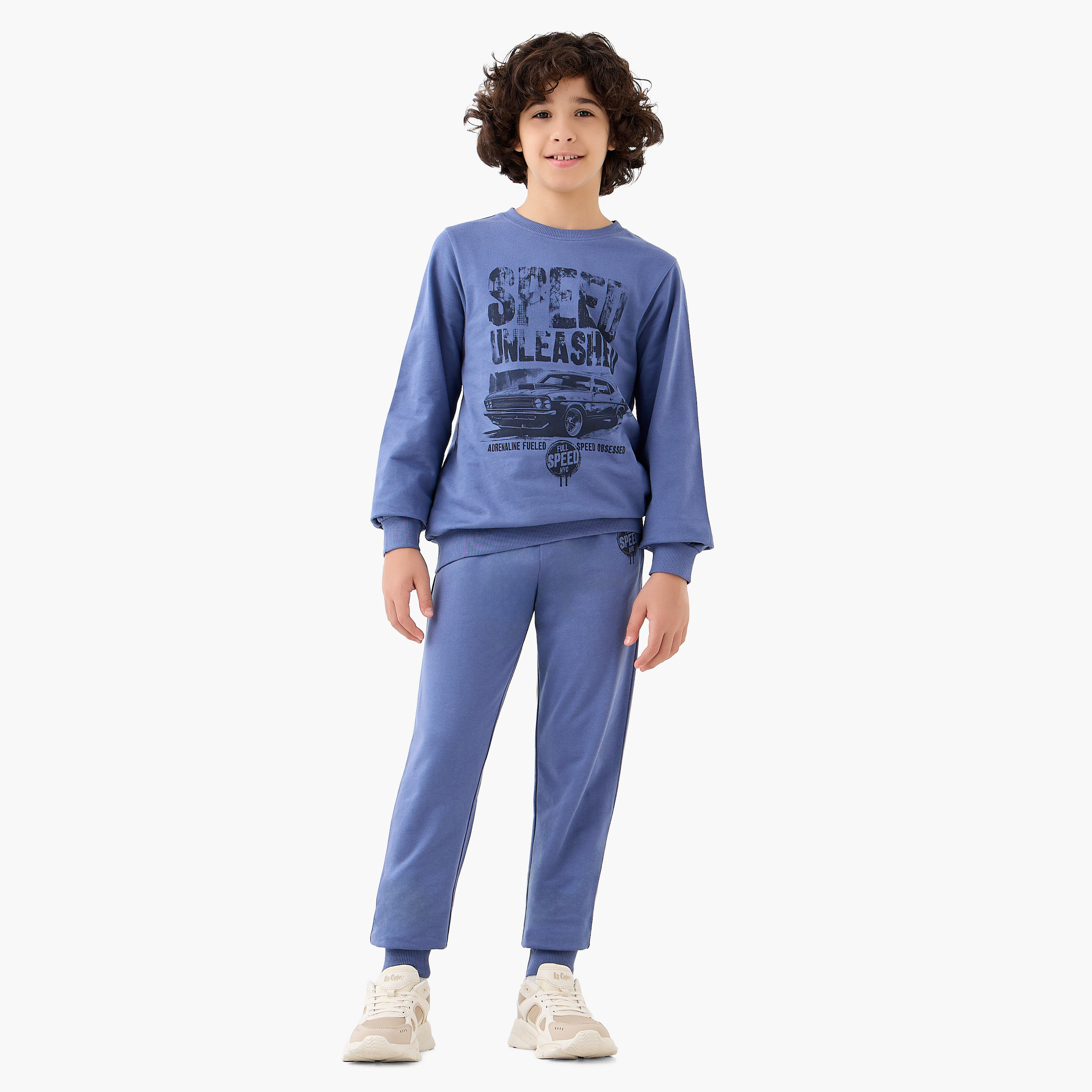 Juniors Graphic Print Sweatshirt with Long Sleeves-boys-clothing-sweatshirts-image-2