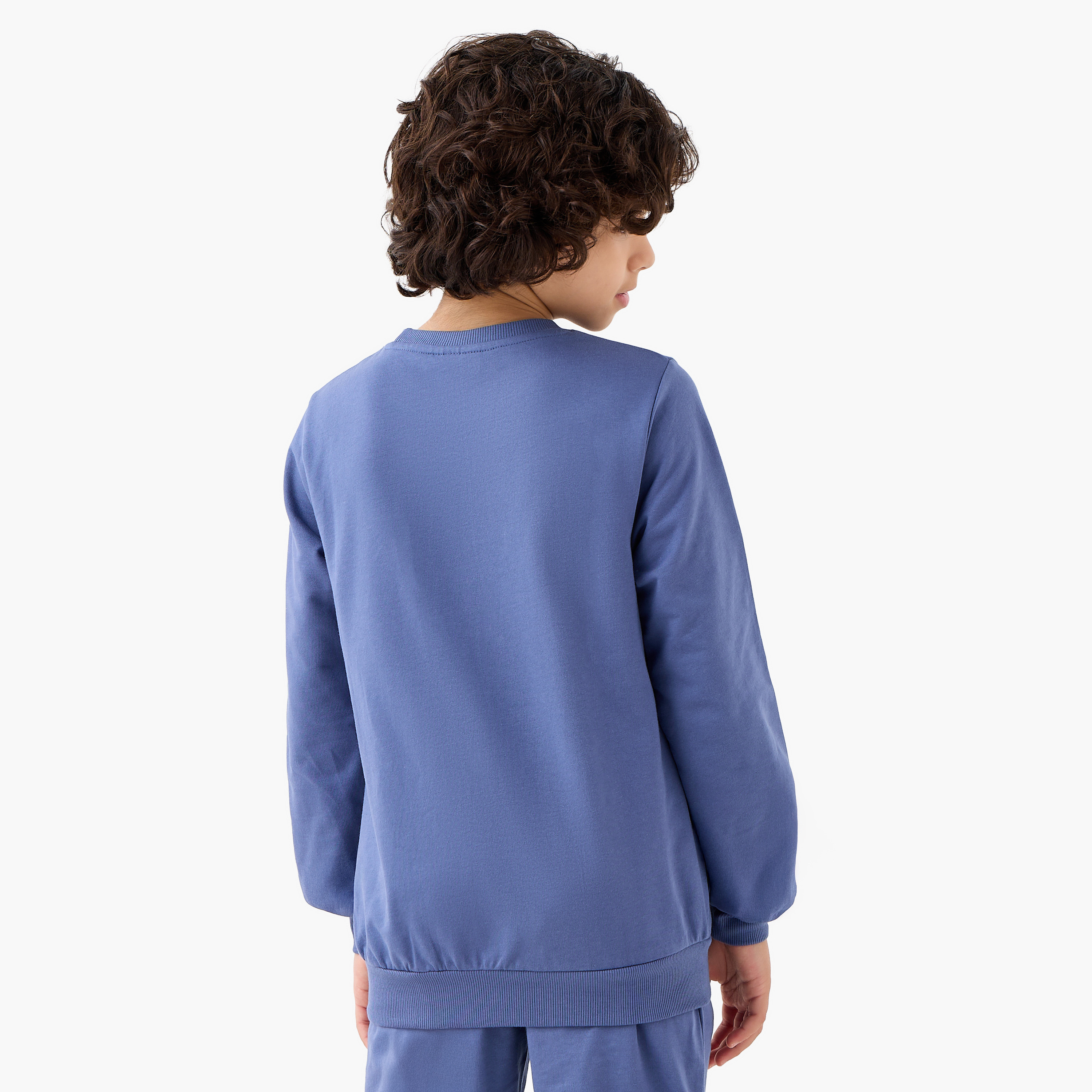 Juniors Graphic Print Sweatshirt with Long Sleeves-boys-clothing-sweatshirts-image-3