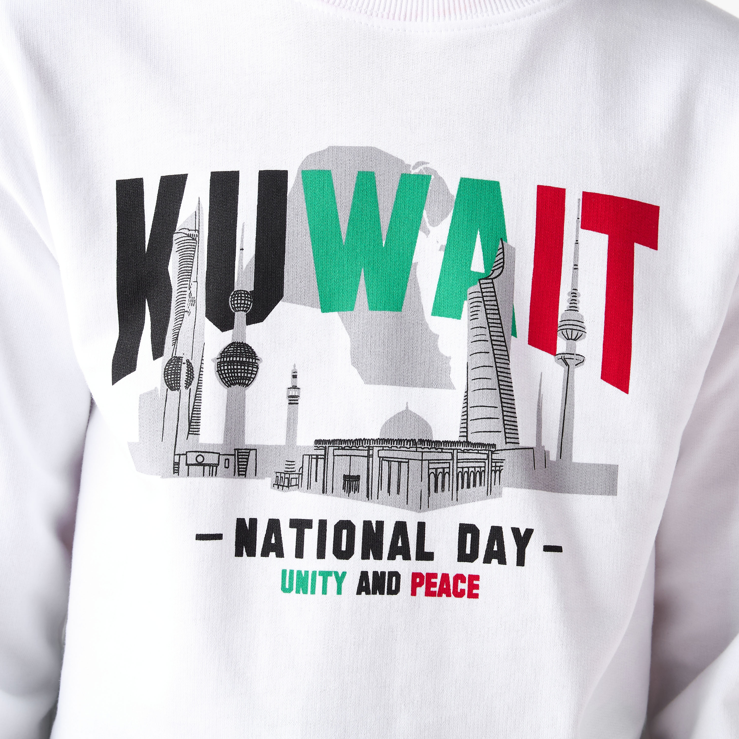 Juniors Kuwait National Day Print Sweatshirt with Long Sleeves-boys-clothing-winterwear-sweatshirts-image-5