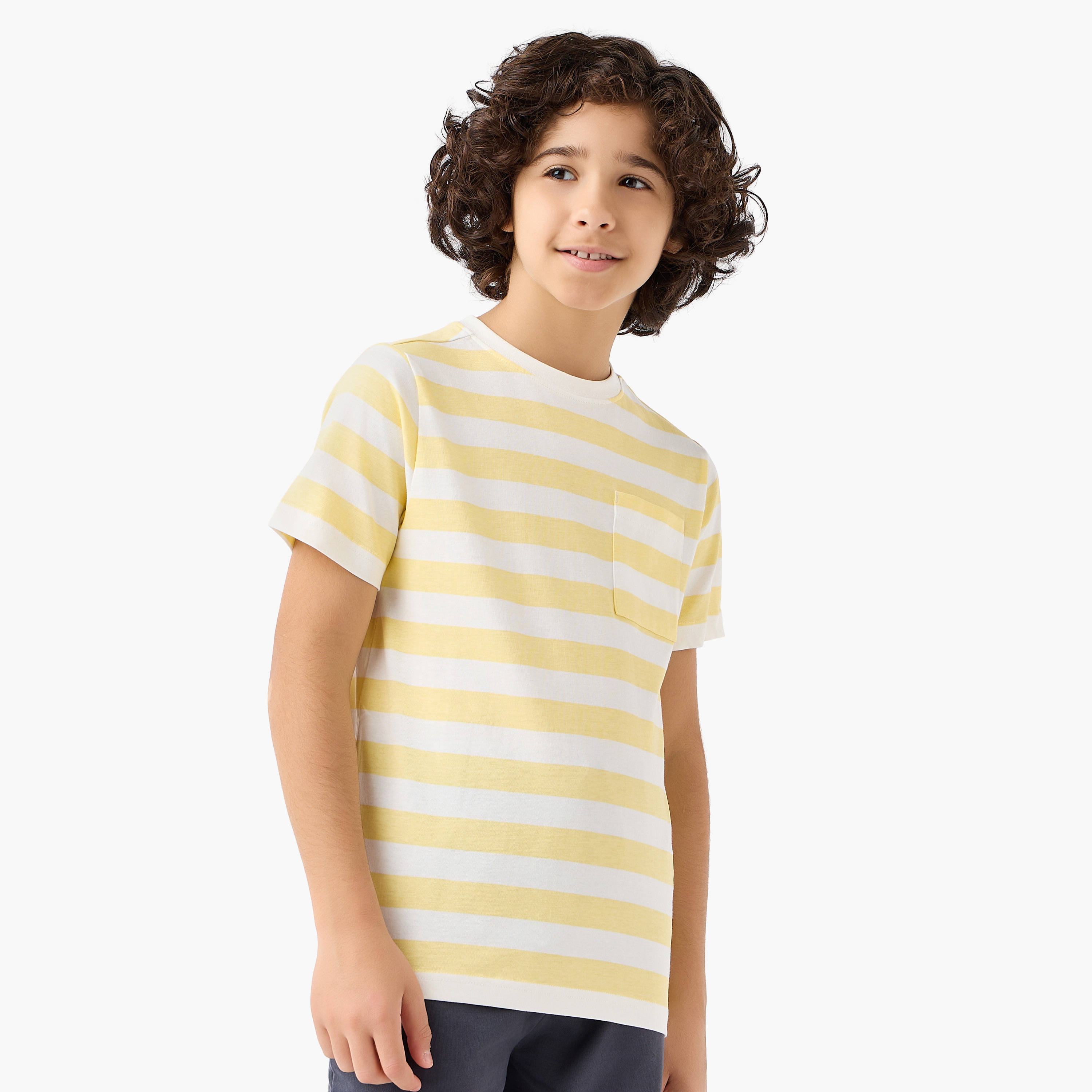 Set of 3 Crew Neck Short Sleeve T-shirt and Shorts Set with New York Print-boys-clothing-setsandcoords-image-2