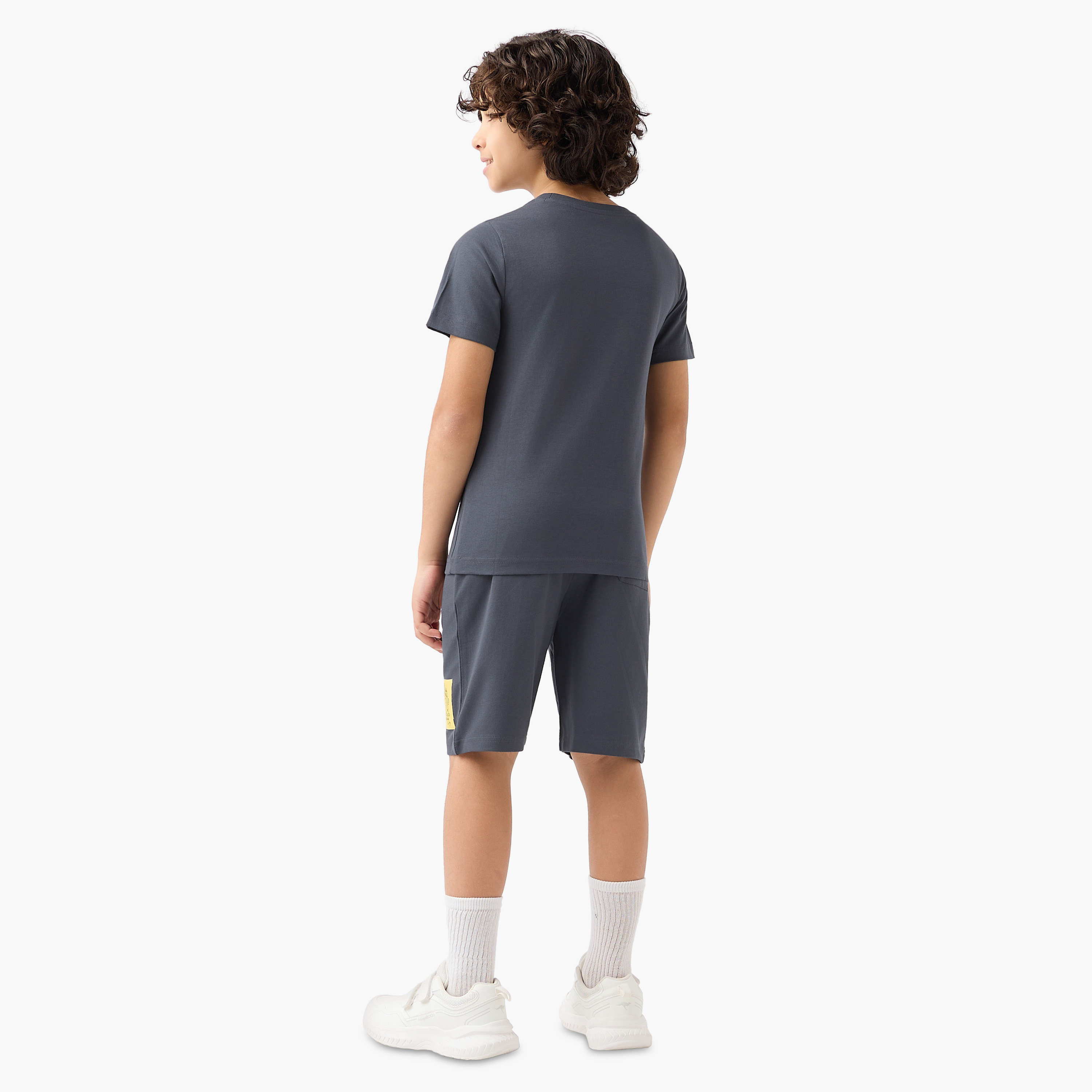 Set of 3 Crew Neck Short Sleeve T-shirt and Shorts Set with New York Print-boys-clothing-setsandcoords-image-5