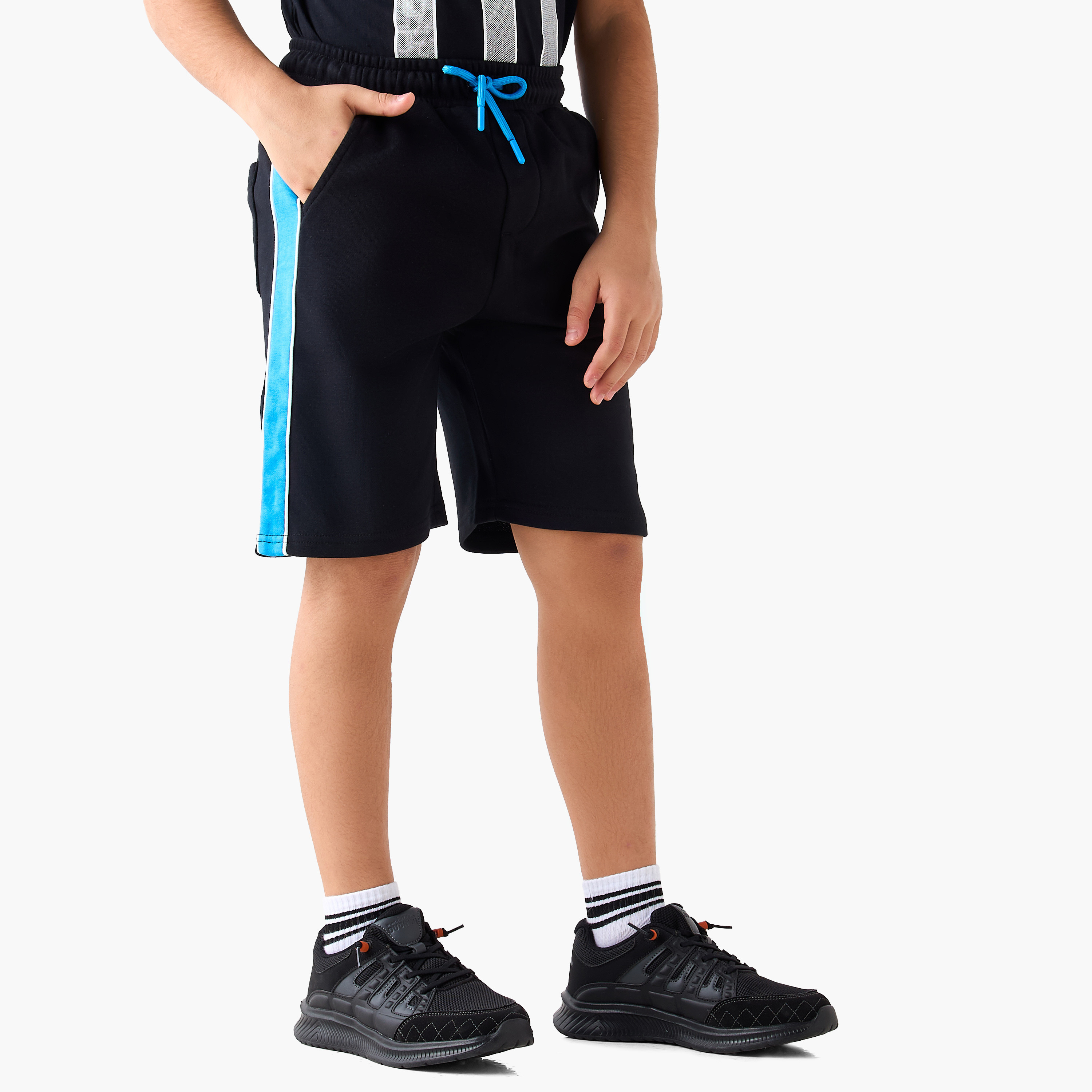 Juniors Crew Neck T-shirt and Shorts Set with Panthers Print-boys-clothing-setsandcoords-image-3