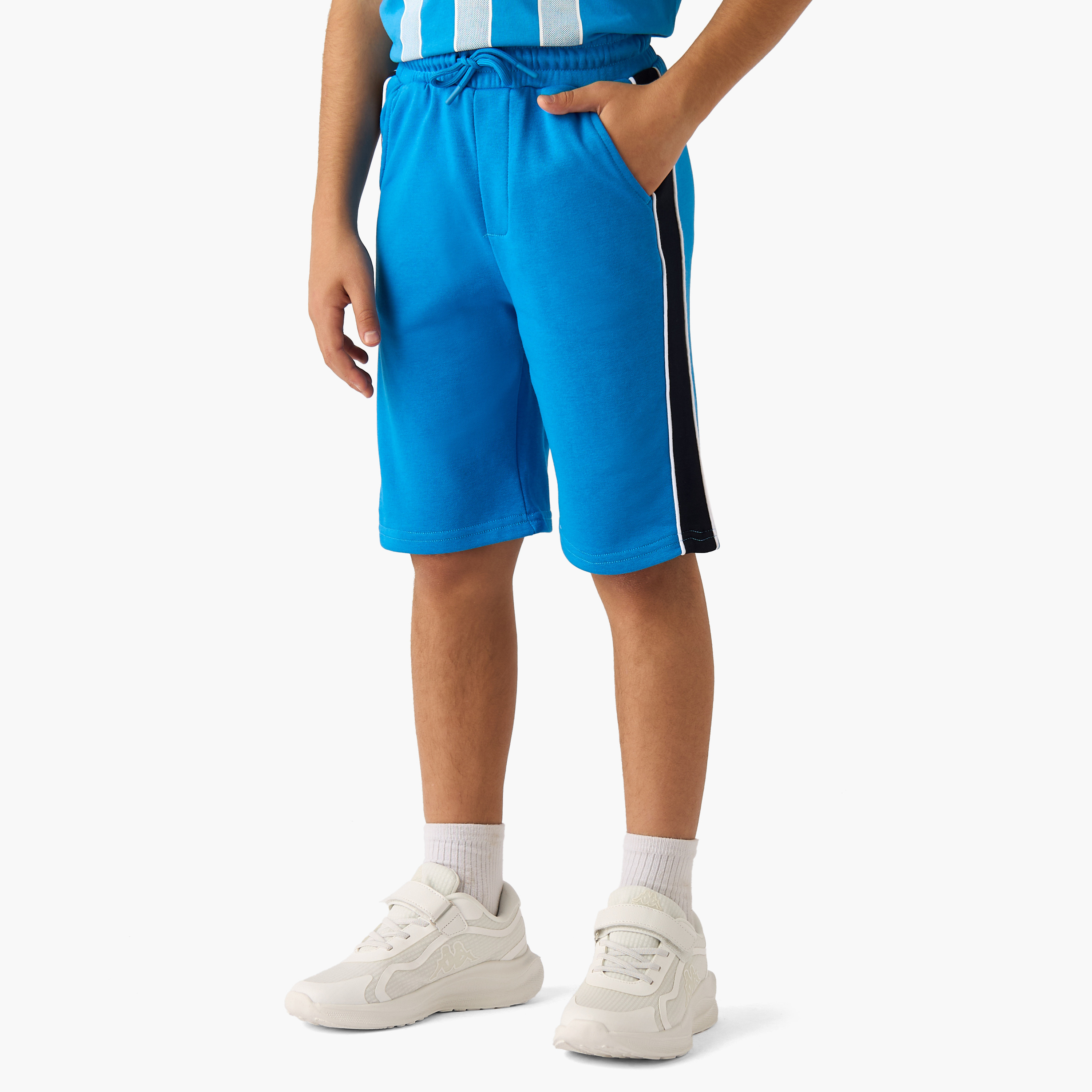 Juniors Crew Neck Short Sleeves T-shirt and Shorts Set with Panthers Print-boys-clothing-setsandcoords-image-3
