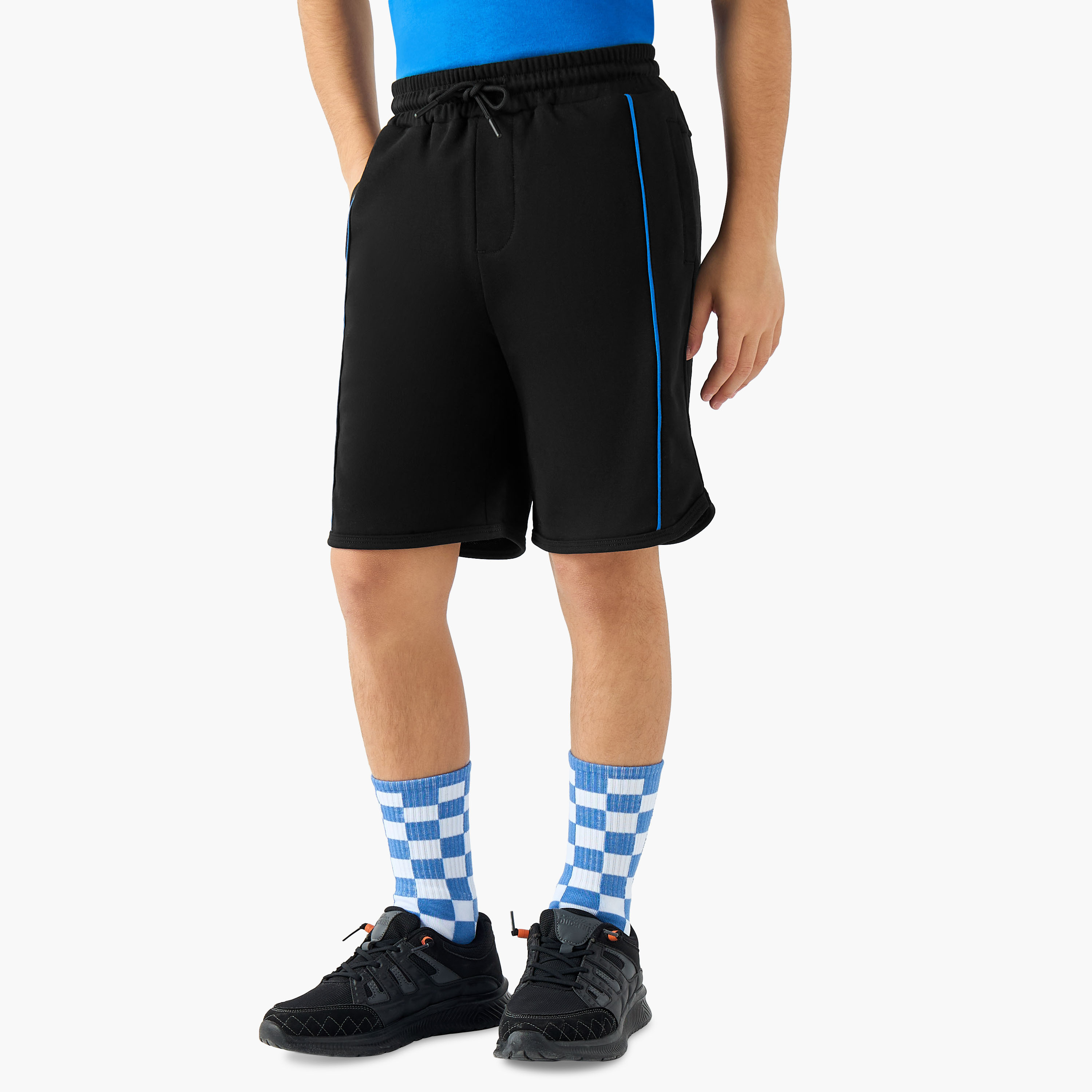 Juniors Crew Neck Short Sleeves T-shirt and Shorts Set with Riyadh National Day Print-boys-clothing-setsandcoords-image-3